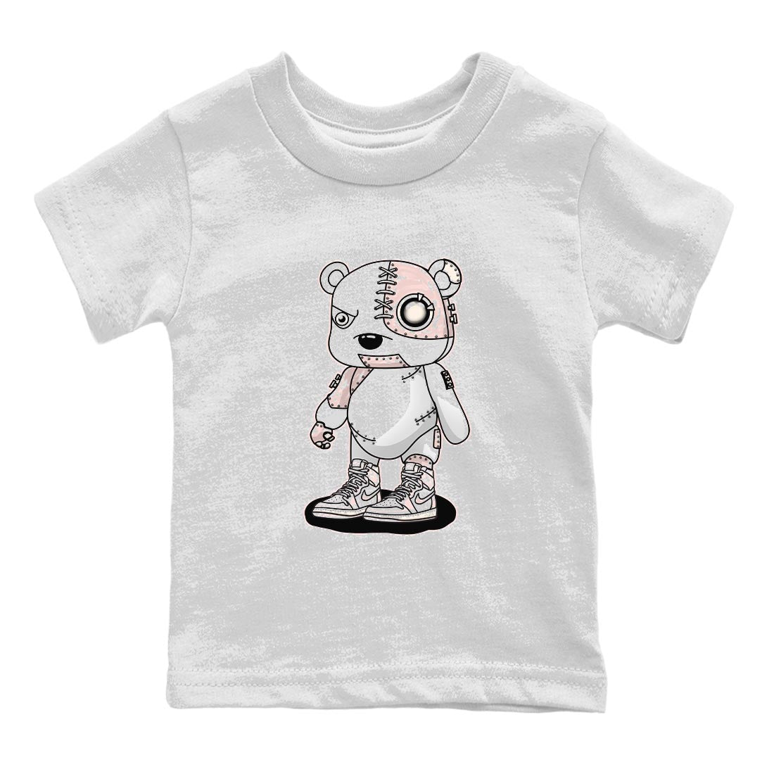 Air Jordan 1 Washed Pink Sneaker Match Tees Cyborg Bear Streetwear Sneaker Shirt AJ1 Washed Pink Sneaker Release Tees Kids Shirts White 2