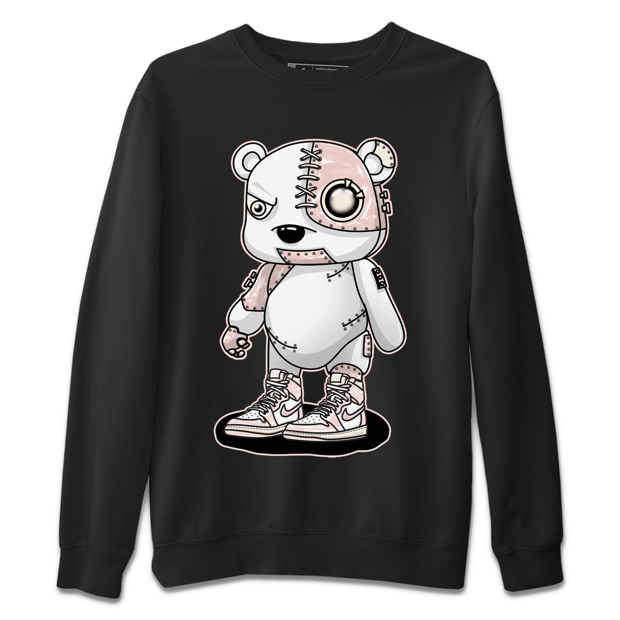 Air Jordan 1 Washed Pink Sneaker Match Tees Cyborg Bear Streetwear Sneaker Shirt AJ1 Washed Pink Sneaker Release Tees Unisex Shirts Black 2
