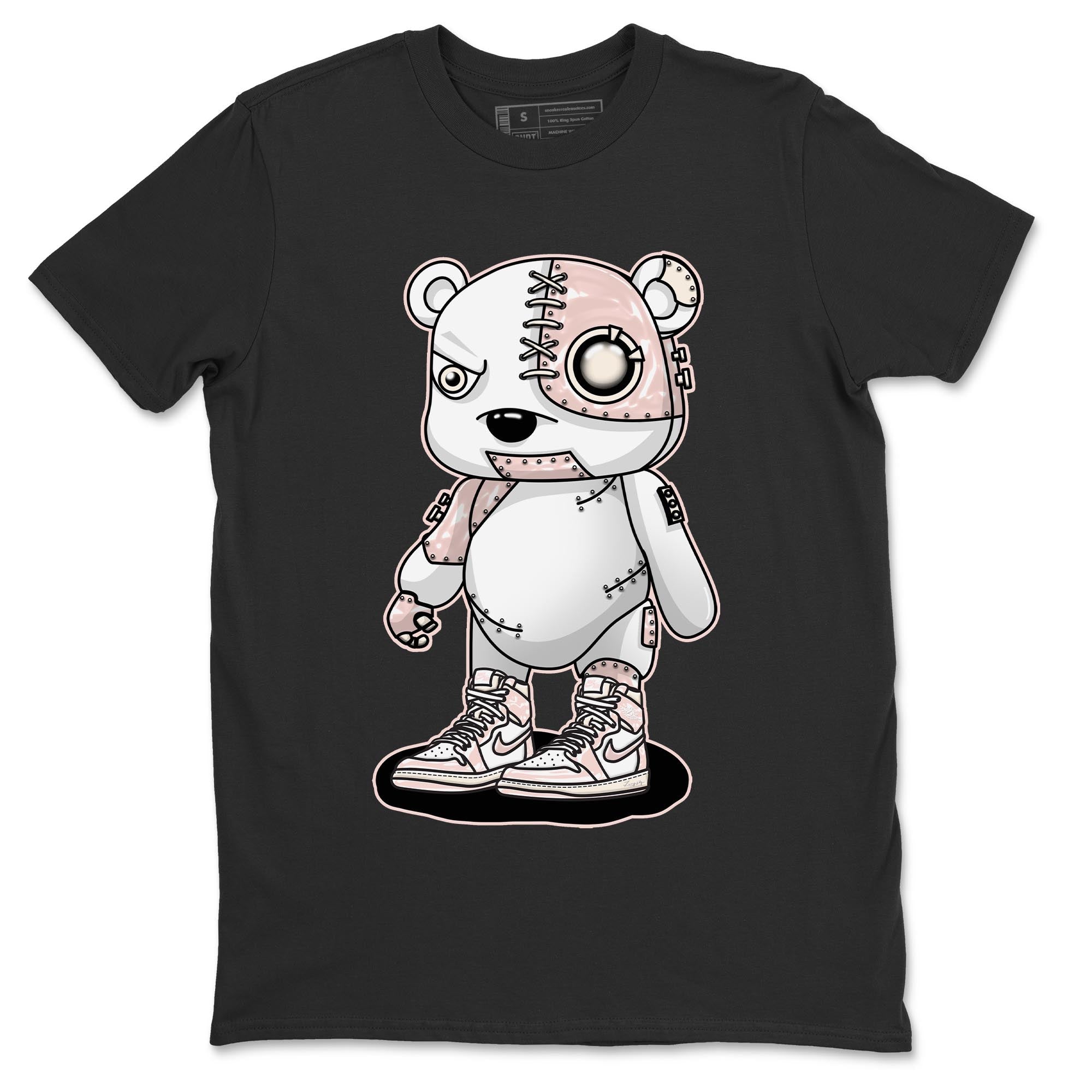 Air Jordan 1 Washed Pink Sneaker Match Tees Cyborg Bear Streetwear Sneaker Shirt AJ1 Washed Pink Sneaker Release Tees Unisex Shirts Black 2