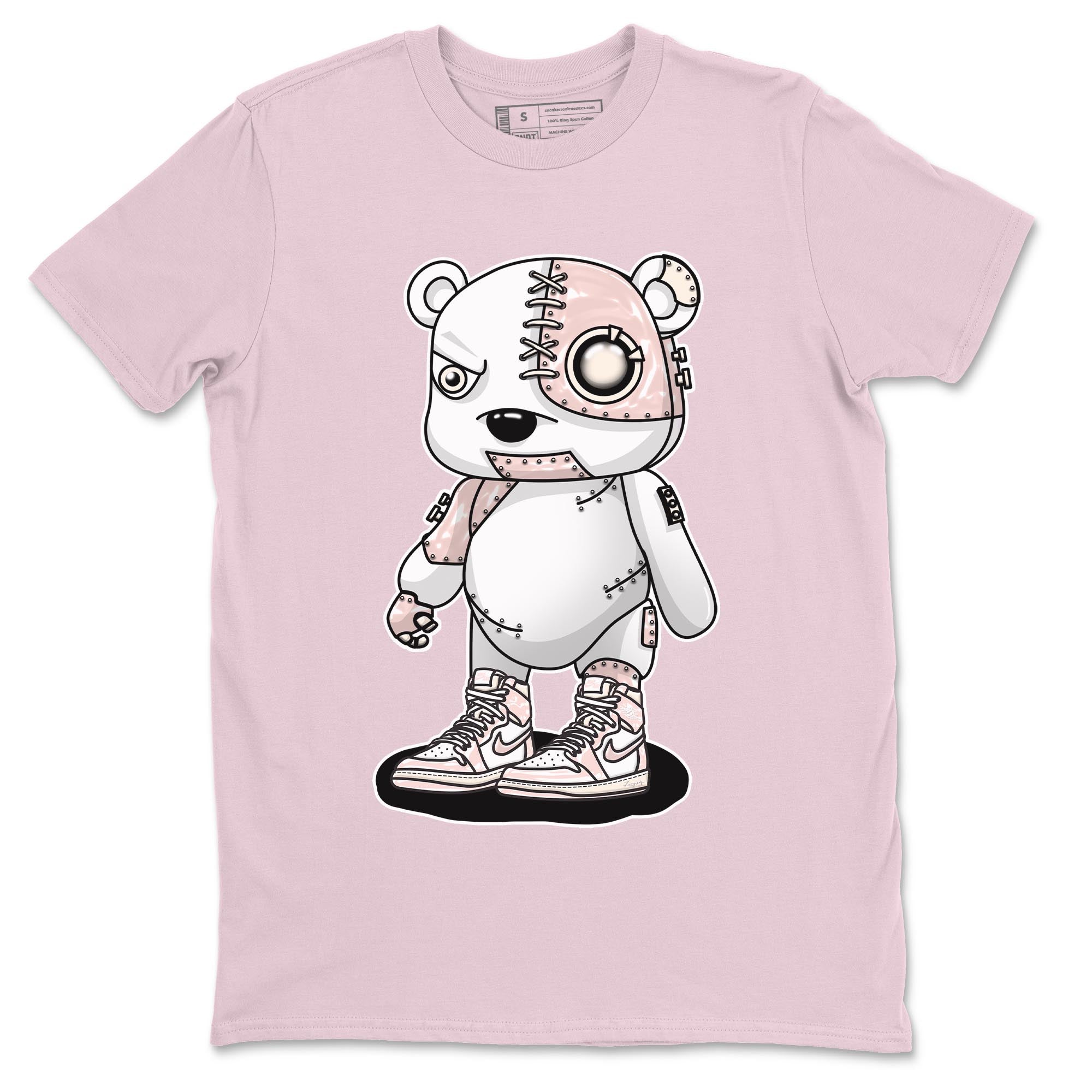 Air Jordan 1 Washed Pink Sneaker Match Tees Cyborg Bear Streetwear Sneaker Shirt AJ1 Washed Pink Sneaker Release Tees Unisex Shirts Pink 2
