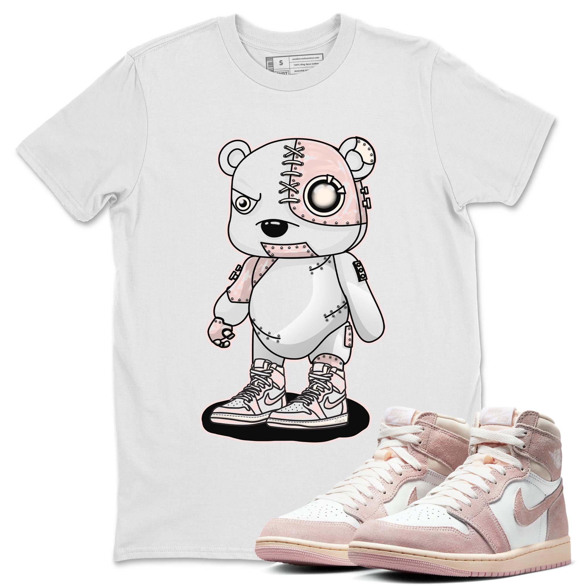 Air Jordan 1 Washed Pink Sneaker Match Tees Cyborg Bear Streetwear Sneaker Shirt AJ1 Washed Pink Sneaker Release Tees Unisex Shirts White 1