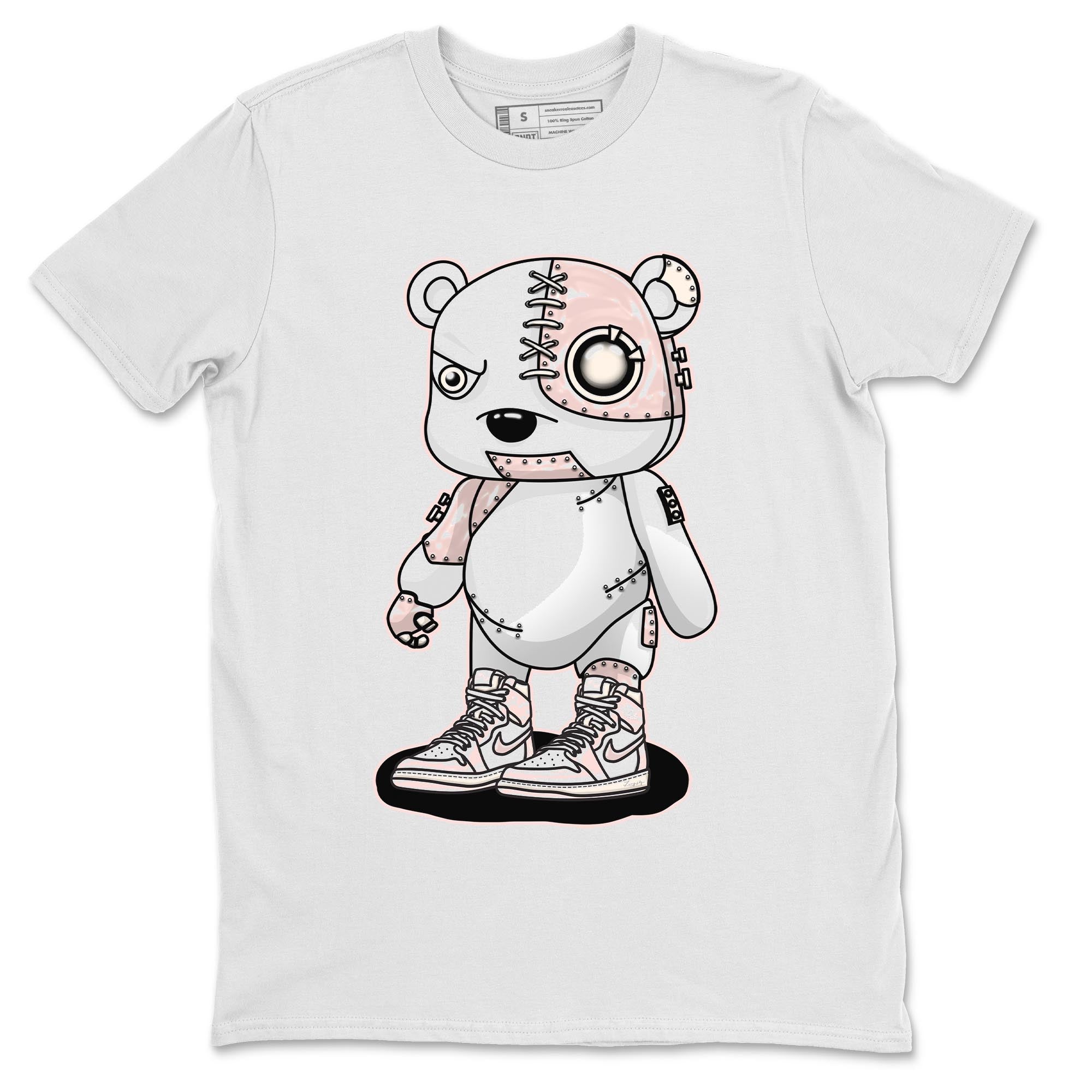 Air Jordan 1 Washed Pink Sneaker Match Tees Cyborg Bear Streetwear Sneaker Shirt AJ1 Washed Pink Sneaker Release Tees Unisex Shirts White 2