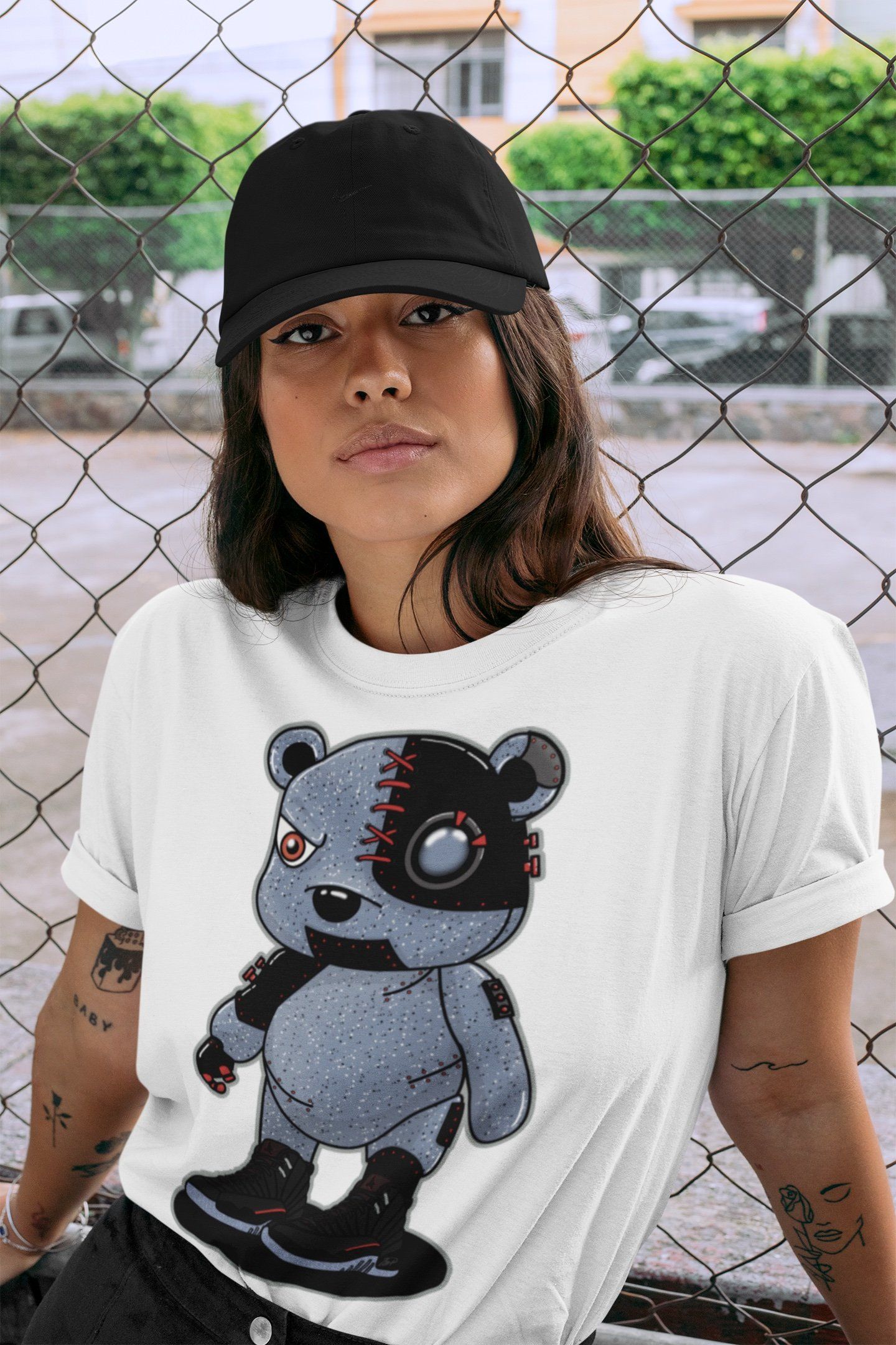 Jordan 12 Grind Shirt To Match Jordans Cyborg Bear Sneaker Tees Jordan 12 Grind Drip Gear Zone Sneaker Matching Clothing Unisex Shirts