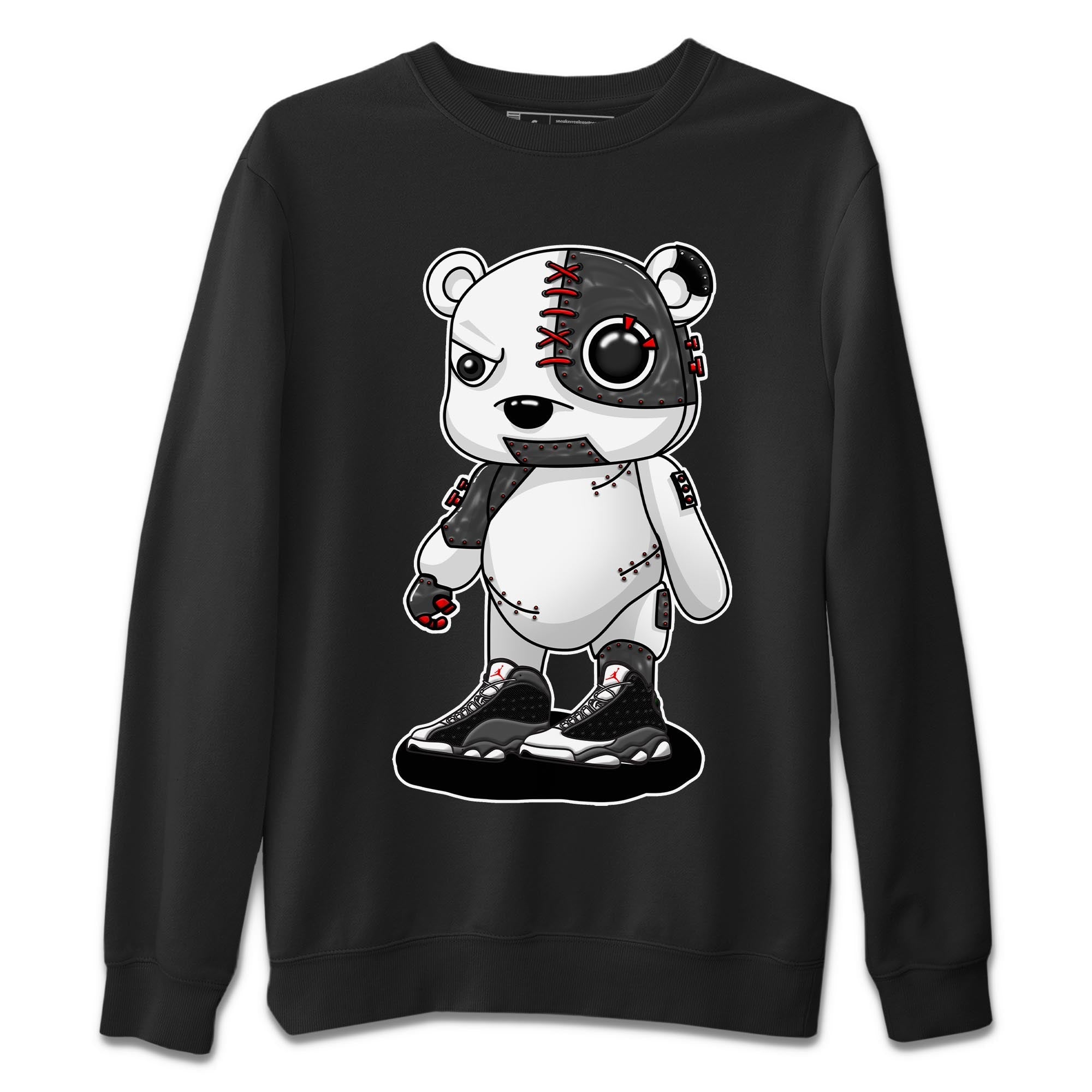 Air Jordan 13 Black Flint Sneaker Match Tees Cyborg Bear Streetwear Sneaker Shirt AJ 13s Black Flint Sneaker Release Tees Unisex Shirts Black 2