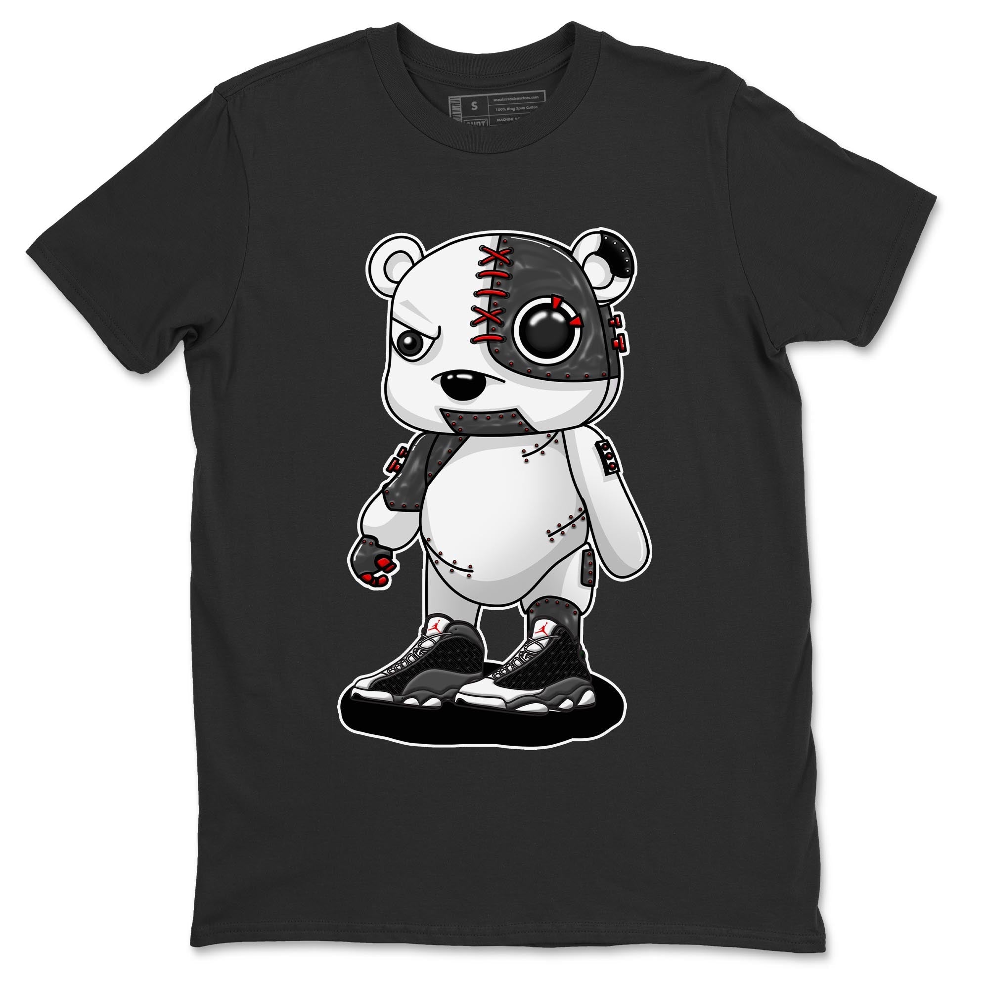 Air Jordan 13 Black Flint Sneaker Match Tees Cyborg Bear Streetwear Sneaker Shirt AJ 13s Black Flint Sneaker Release Tees Unisex Shirts Black 2