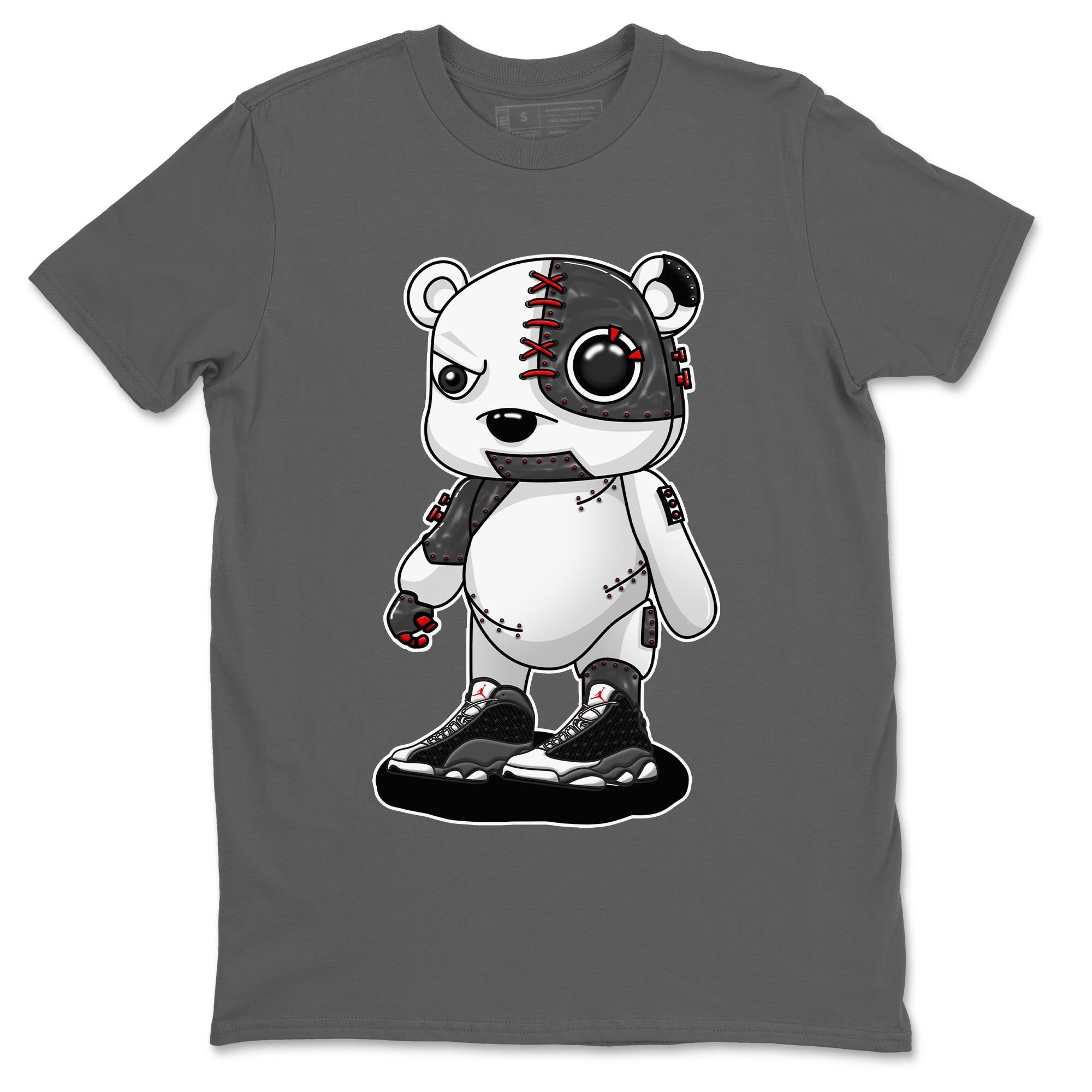 Air Jordan 13 Black Flint Sneaker Match Tees Cyborg Bear Streetwear Sneaker Shirt AJ 13s Black Flint Sneaker Release Tees Unisex Shirts Cool Grey 2