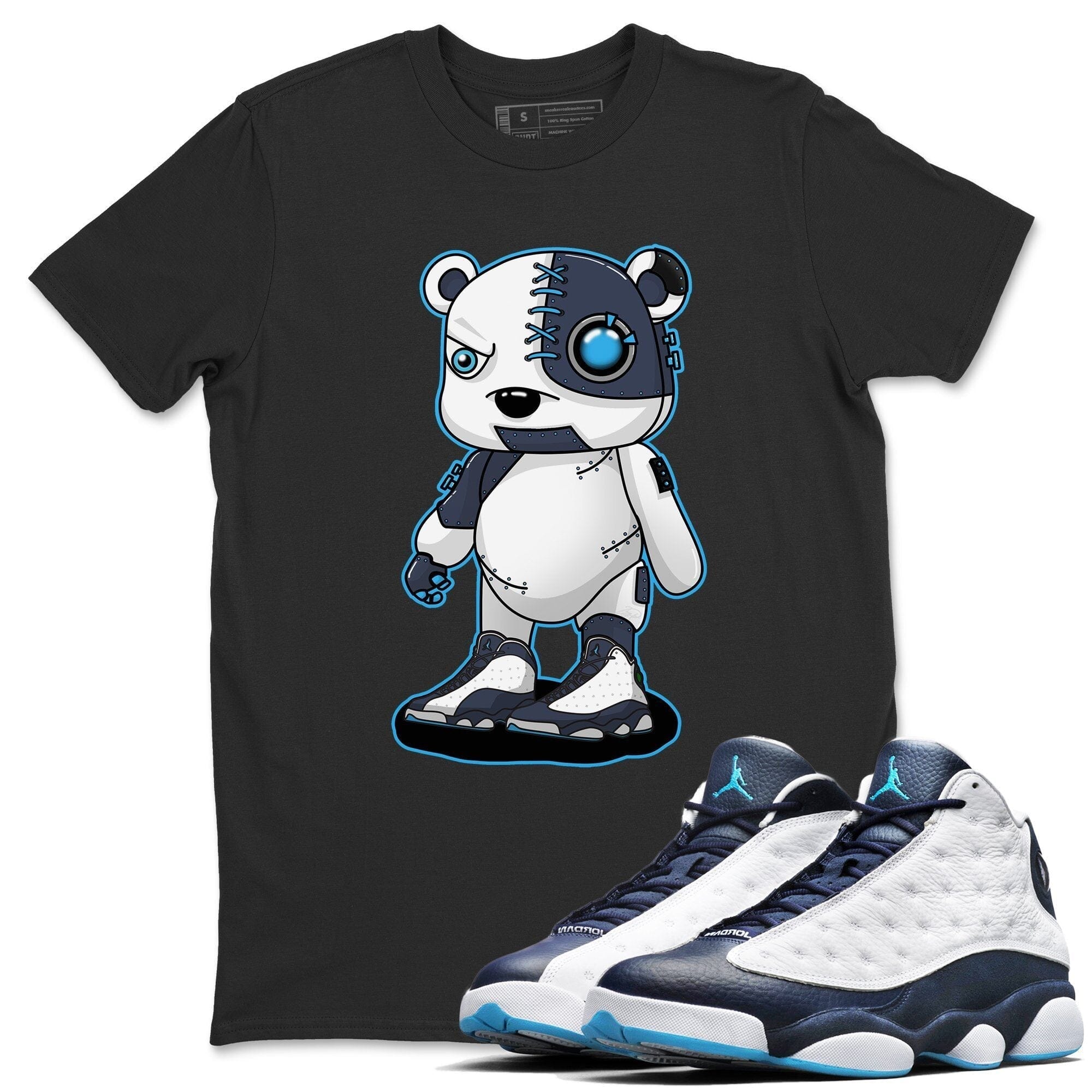 Jordan 13 Obsidian Shirt To Match Jordans Cyborg Bear Sneaker Tees Jordan 13 Obsidian Drip Gear Zone Sneaker Matching Clothing Unisex Shirts