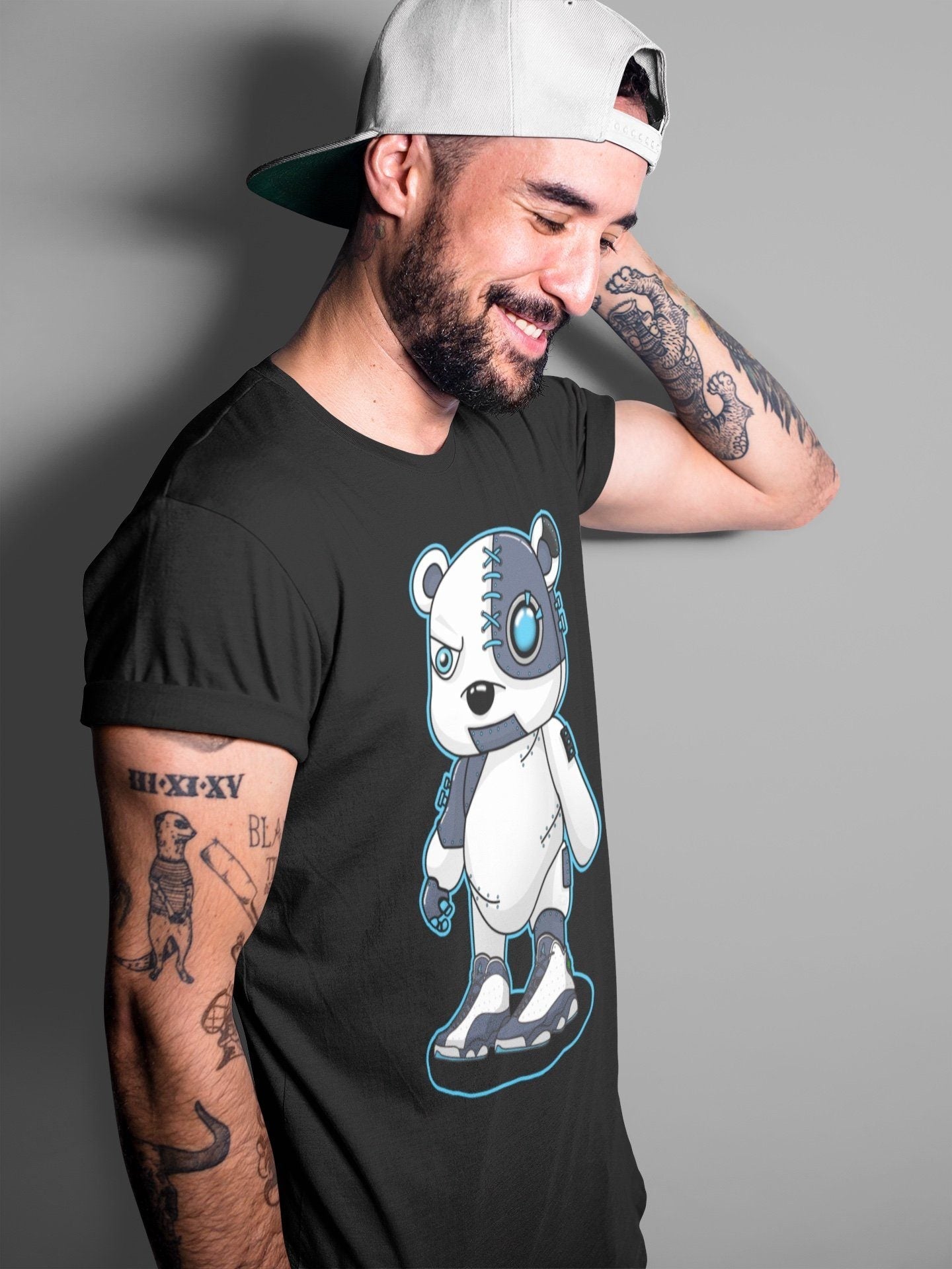 Jordan 13 Obsidian Shirt To Match Jordans Cyborg Bear Sneaker Tees Jordan 13 Obsidian Drip Gear Zone Sneaker Matching Clothing Unisex Shirts