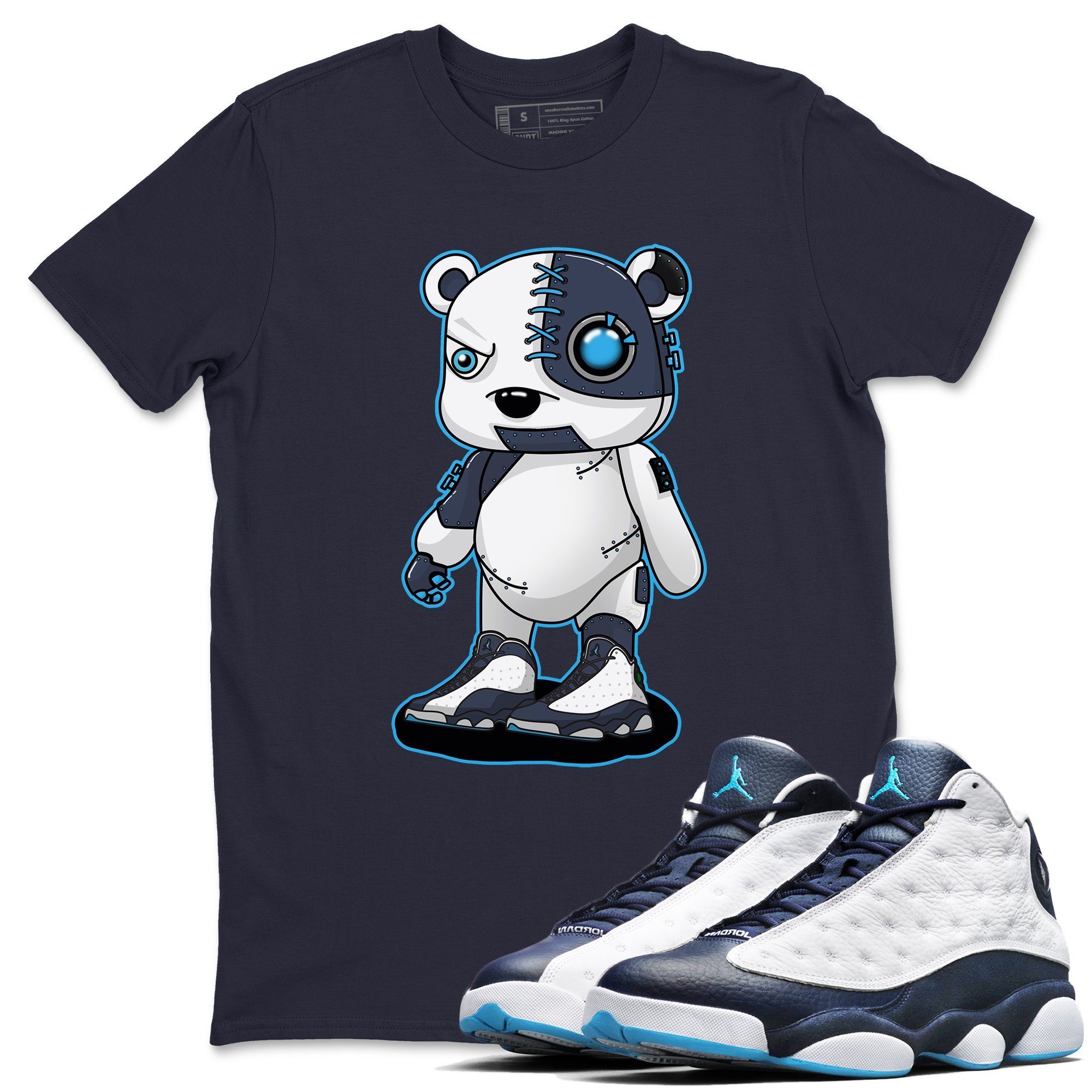 Jordan 13 Obsidian Shirt To Match Jordans Cyborg Bear Sneaker Tees Jordan 13 Obsidian Drip Gear Zone Sneaker Matching Clothing Unisex Shirts