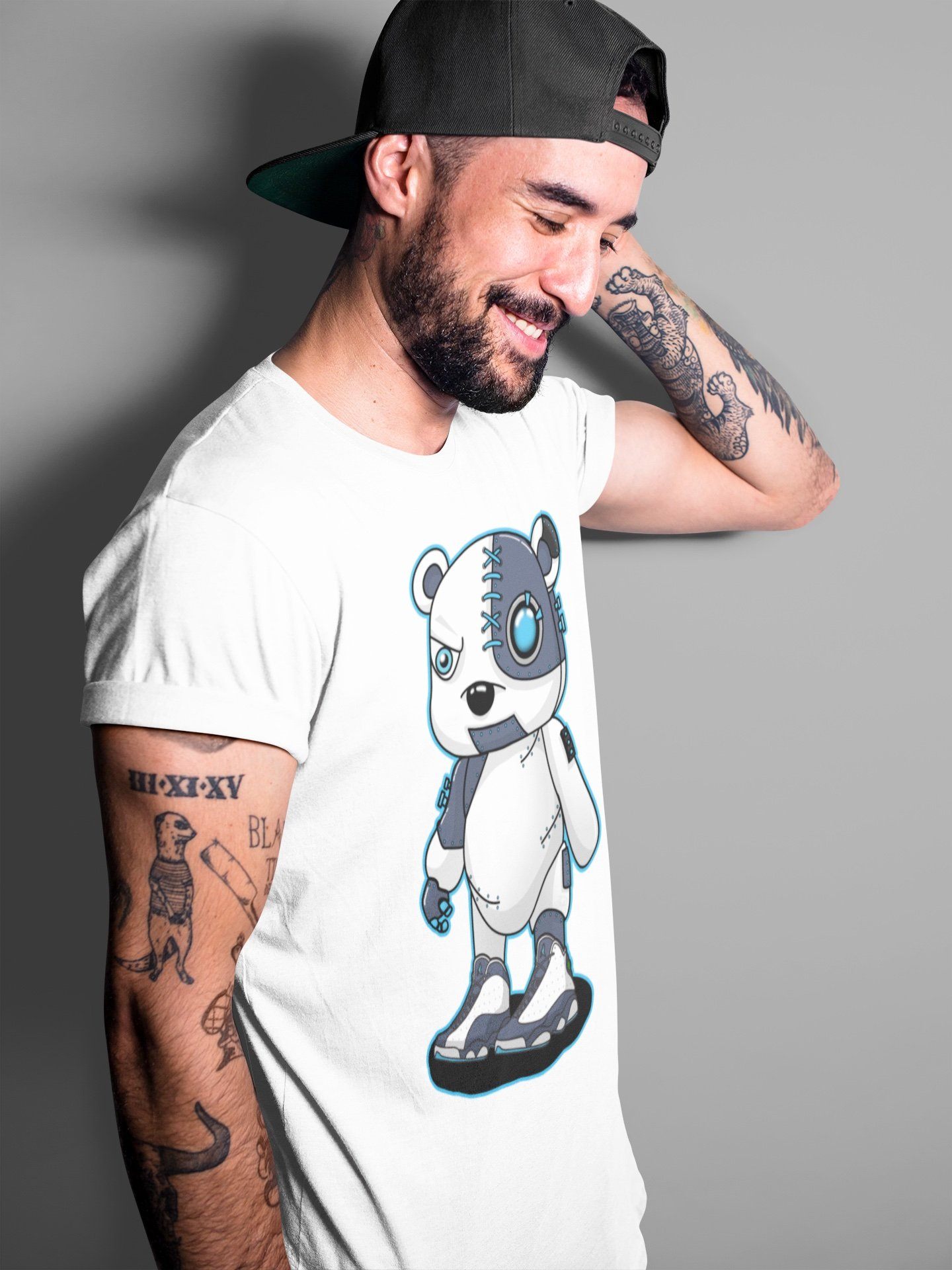 Jordan 13 Obsidian Shirt To Match Jordans Cyborg Bear Sneaker Tees Jordan 13 Obsidian Drip Gear Zone Sneaker Matching Clothing Unisex Shirts