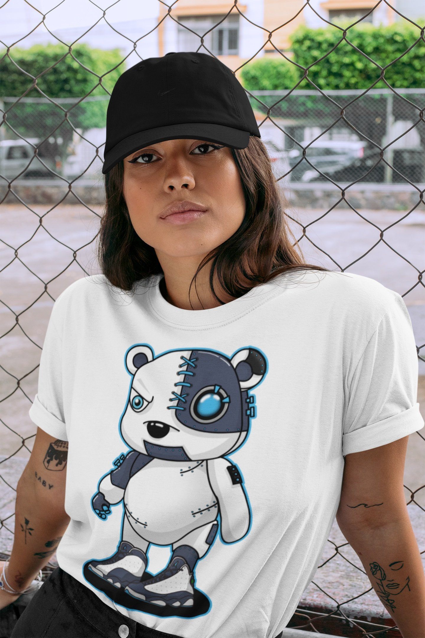 Jordan 13 Obsidian Shirt To Match Jordans Cyborg Bear Sneaker Tees Jordan 13 Obsidian Drip Gear Zone Sneaker Matching Clothing Unisex Shirts