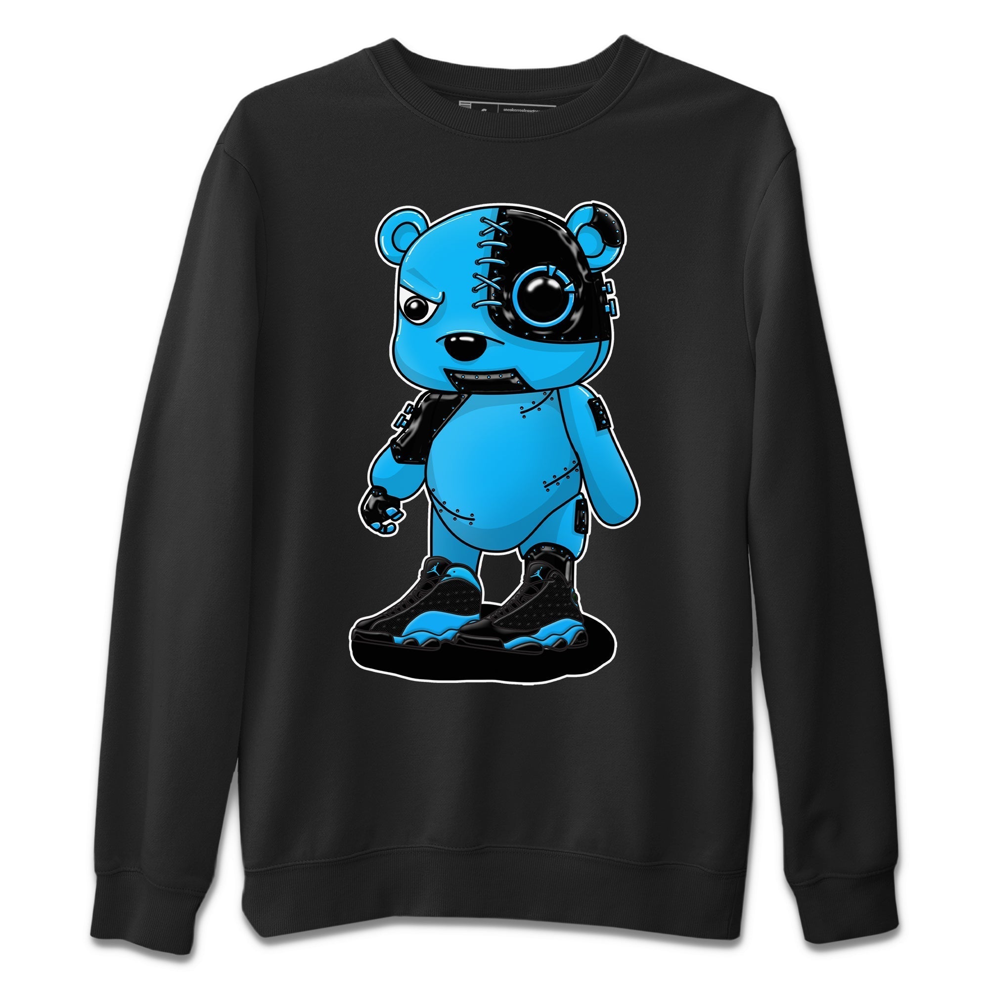Jordan 13 UNC Sneaker Matching T-Shirt Cyborg Bear Sneaker Tees Jordan 13 UNC Sneaker Release Tees Crew Neck Tees