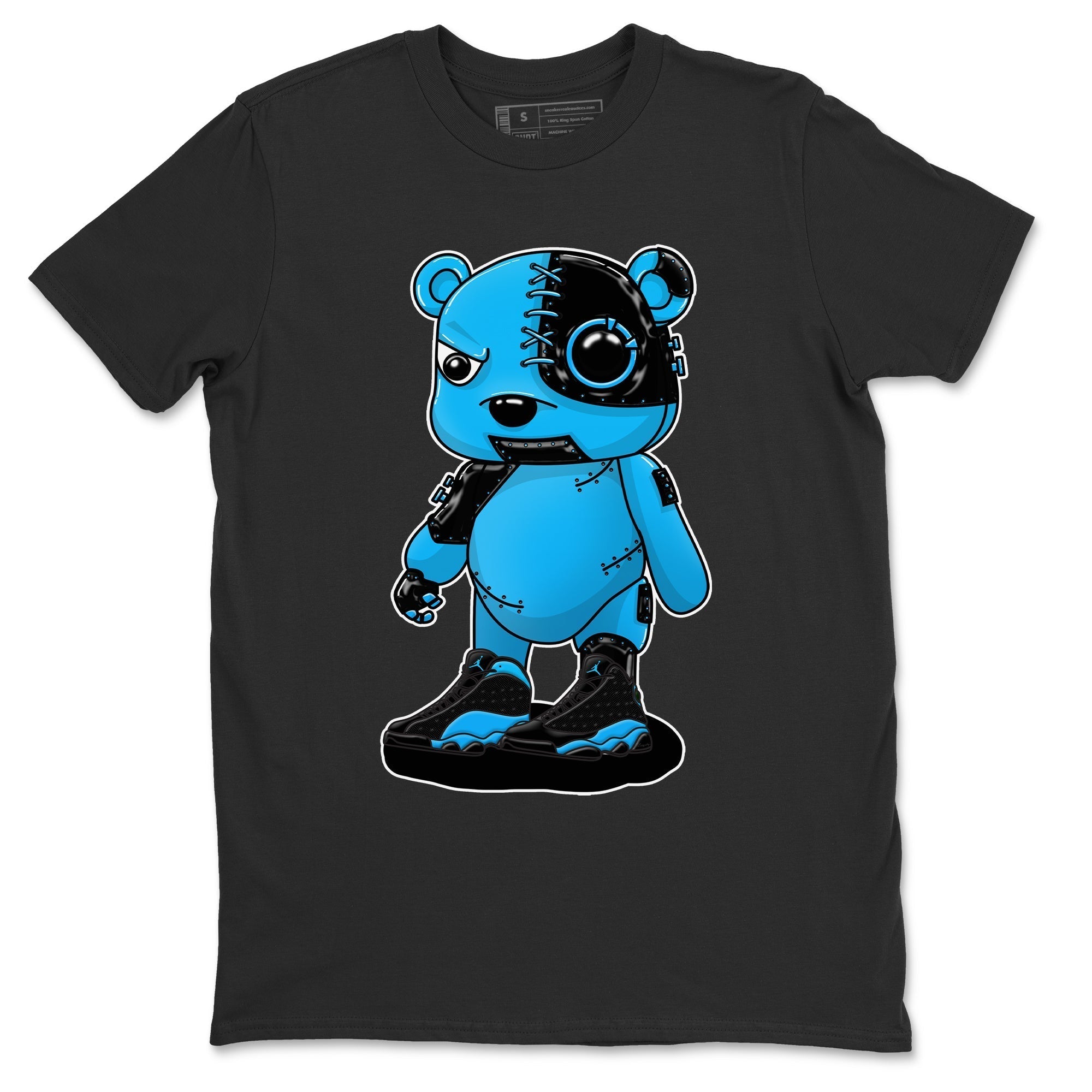 Jordan 13 UNC Sneaker Matching T-Shirt Cyborg Bear Sneaker Tees Jordan 13 UNC Sneaker Release Tees Crew Neck Tees
