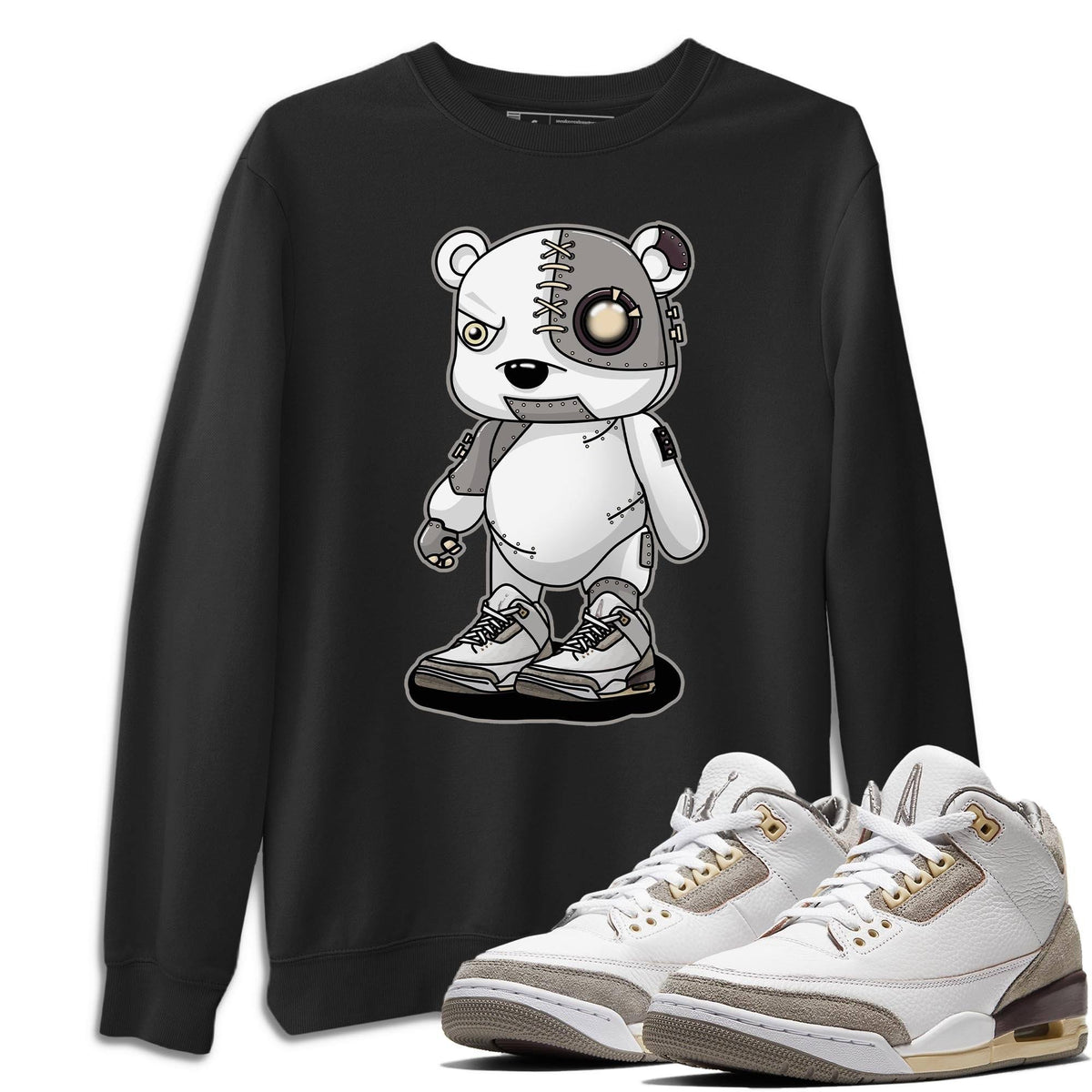 Jordan 3 A Ma Maniere Shirt To Match Jordans Cyborg Bear Sneaker Tees Jordan 3 A Ma Maniere Drip Gear Zone Sneaker Matching Clothing Unisex Shirts