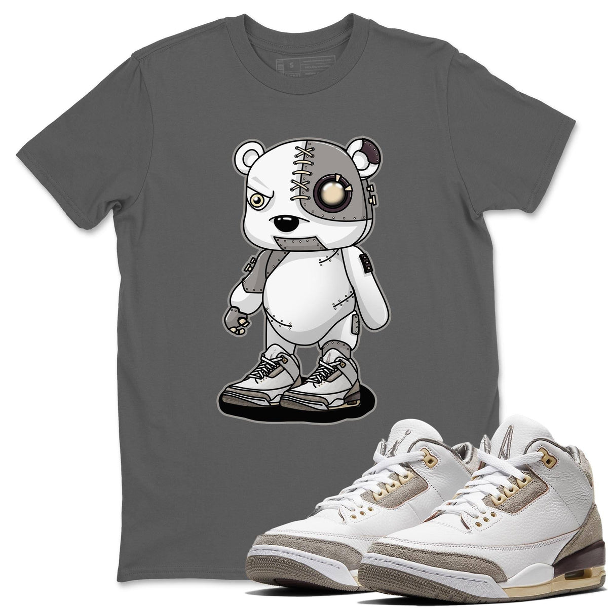 Jordan 3 A Ma Maniere Shirt To Match Jordans Cyborg Bear Sneaker Tees Jordan 3 A Ma Maniere Drip Gear Zone Sneaker Matching Clothing Unisex Shirts