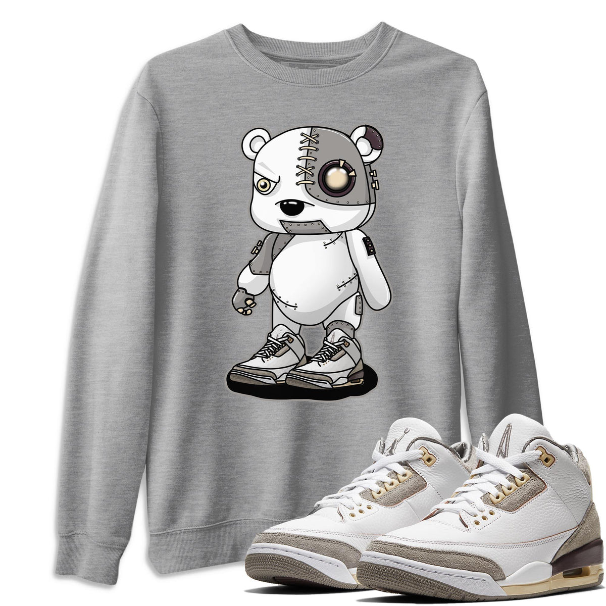 Jordan 3 A Ma Maniere Shirt To Match Jordans Cyborg Bear Sneaker Tees Jordan 3 A Ma Maniere Drip Gear Zone Sneaker Matching Clothing Unisex Shirts