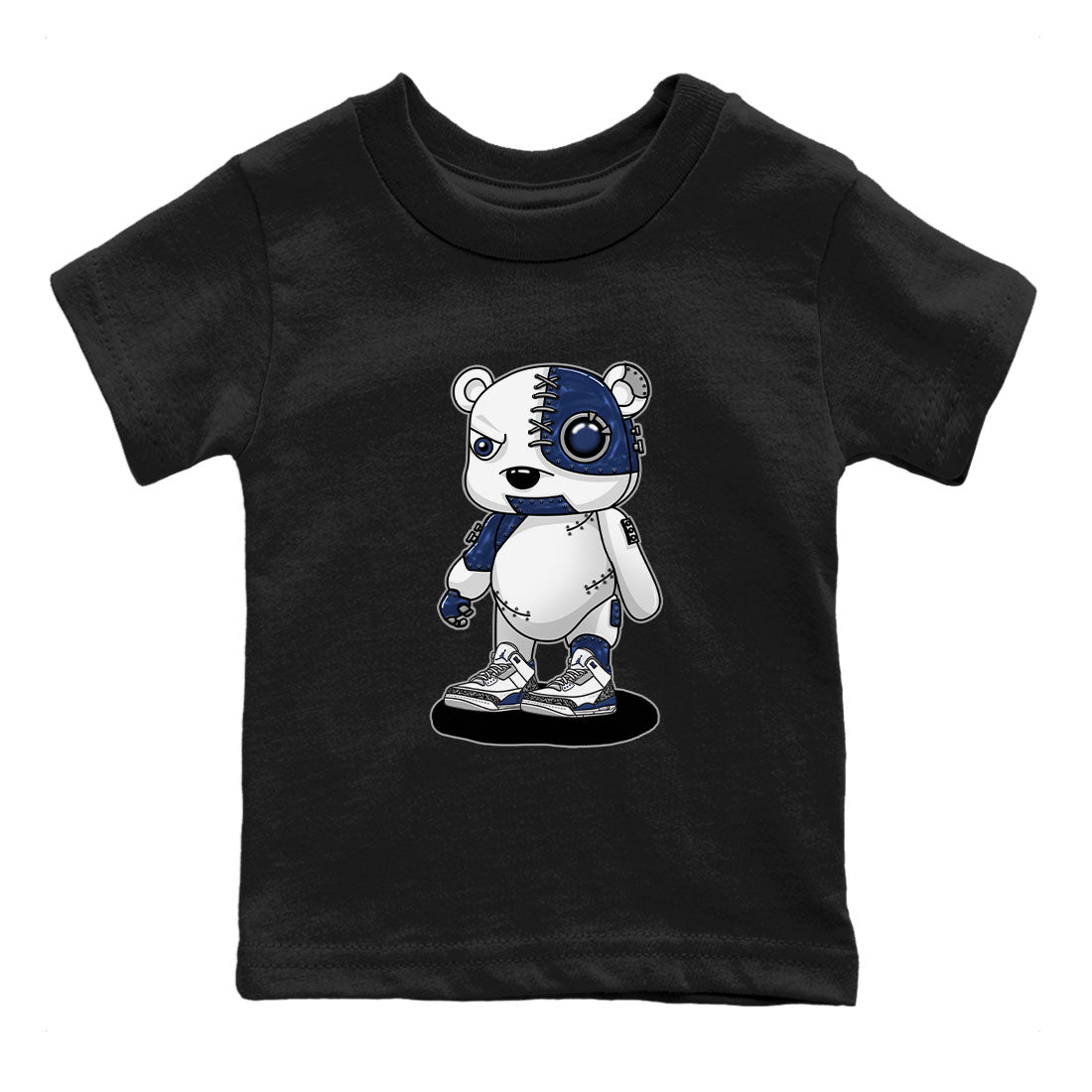 Air Jordan 3 Retro Midnight Navy shirt to match jordans Cyborg Bear sneaker shirt 3s Midnight Navy Drip Gear Zone baby toddler Black 2 cotton Shirt