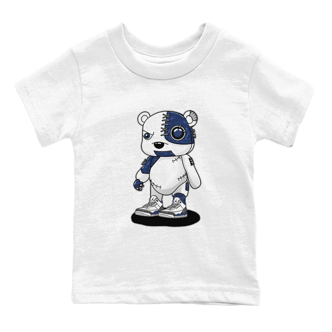 Air Jordan 3 Retro Midnight Navy shirt to match jordans Cyborg Bear sneaker shirt 3s Midnight Navy Drip Gear Zone baby toddler White 2 cotton Shirt