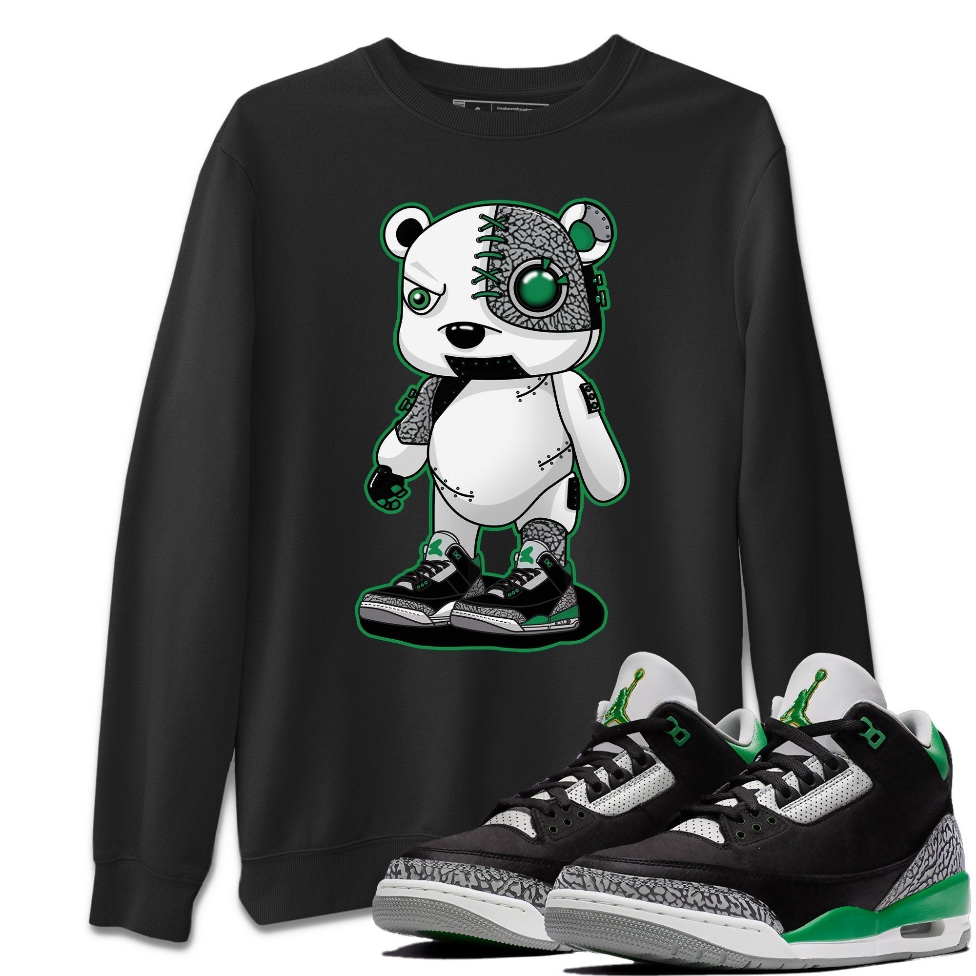 Jordan 3 Pine Green Shirt To Match Jordans Cyborg Bear Sneaker Tees Jordan 3 Pine Green Drip Gear Zone Sneaker Matching Clothing Unisex Shirts