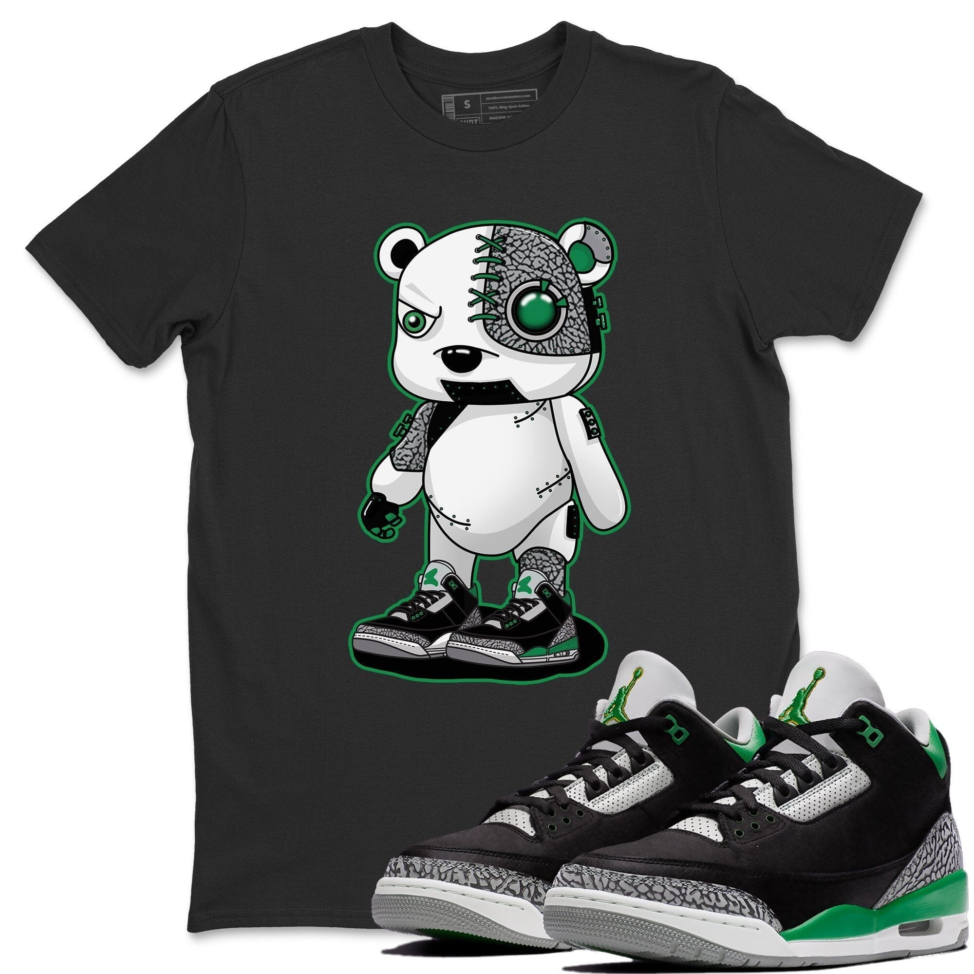 Jordan 3 Pine Green Shirt To Match Jordans Cyborg Bear Sneaker Tees Jordan 3 Pine Green Drip Gear Zone Sneaker Matching Clothing Unisex Shirts