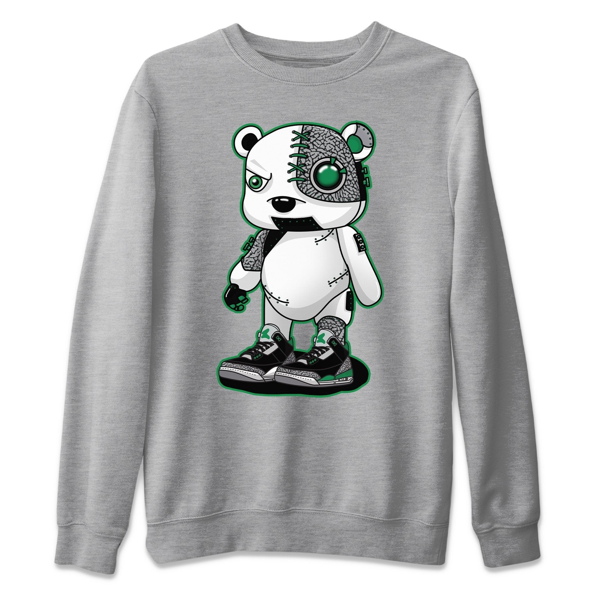 Jordan 3 Pine Green Shirt To Match Jordans Cyborg Bear Sneaker Tees Jordan 3 Pine Green Drip Gear Zone Sneaker Matching Clothing Unisex Shirts