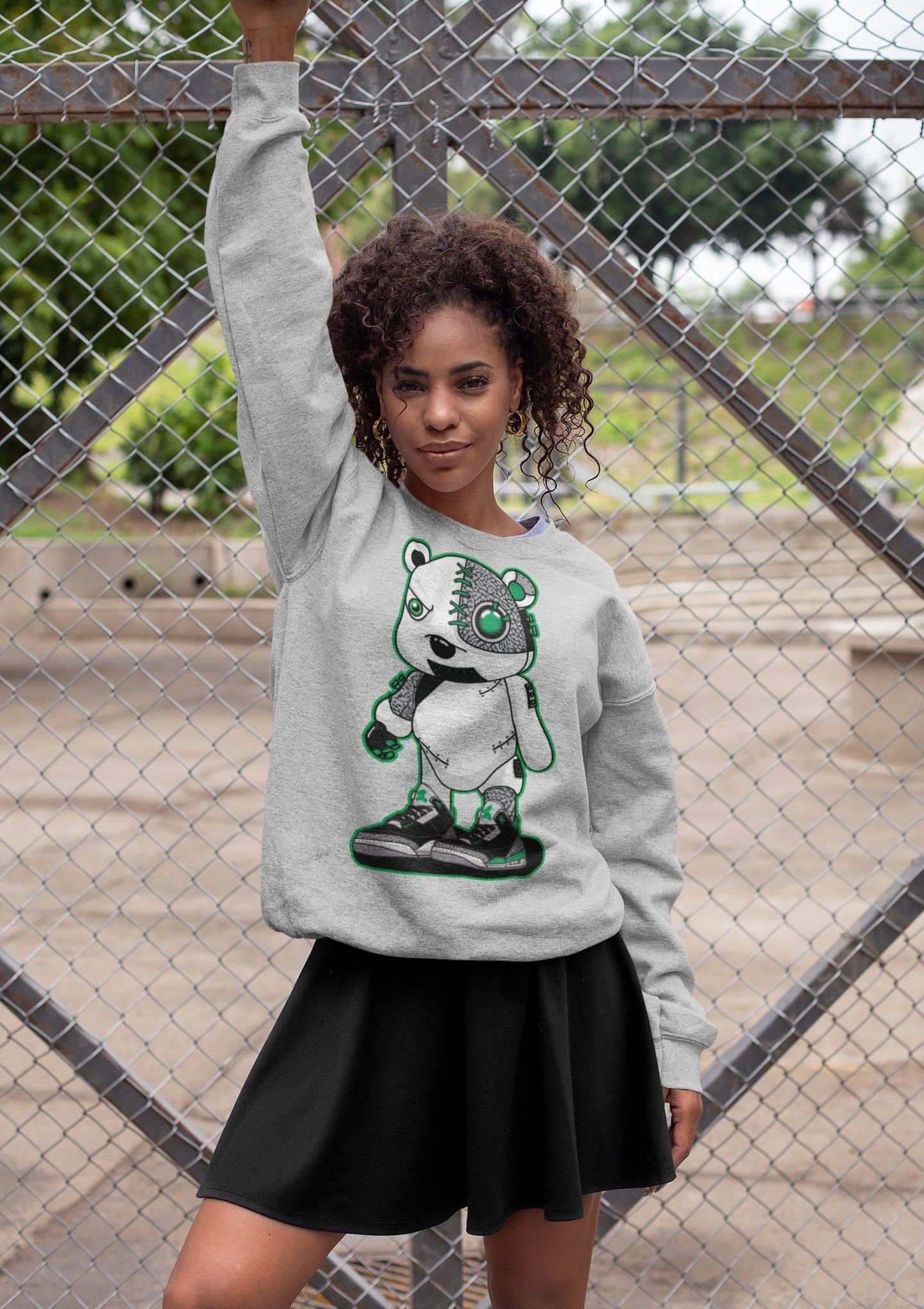 Jordan 3 Pine Green Shirt To Match Jordans Cyborg Bear Sneaker Tees Jordan 3 Pine Green Drip Gear Zone Sneaker Matching Clothing Unisex Shirts