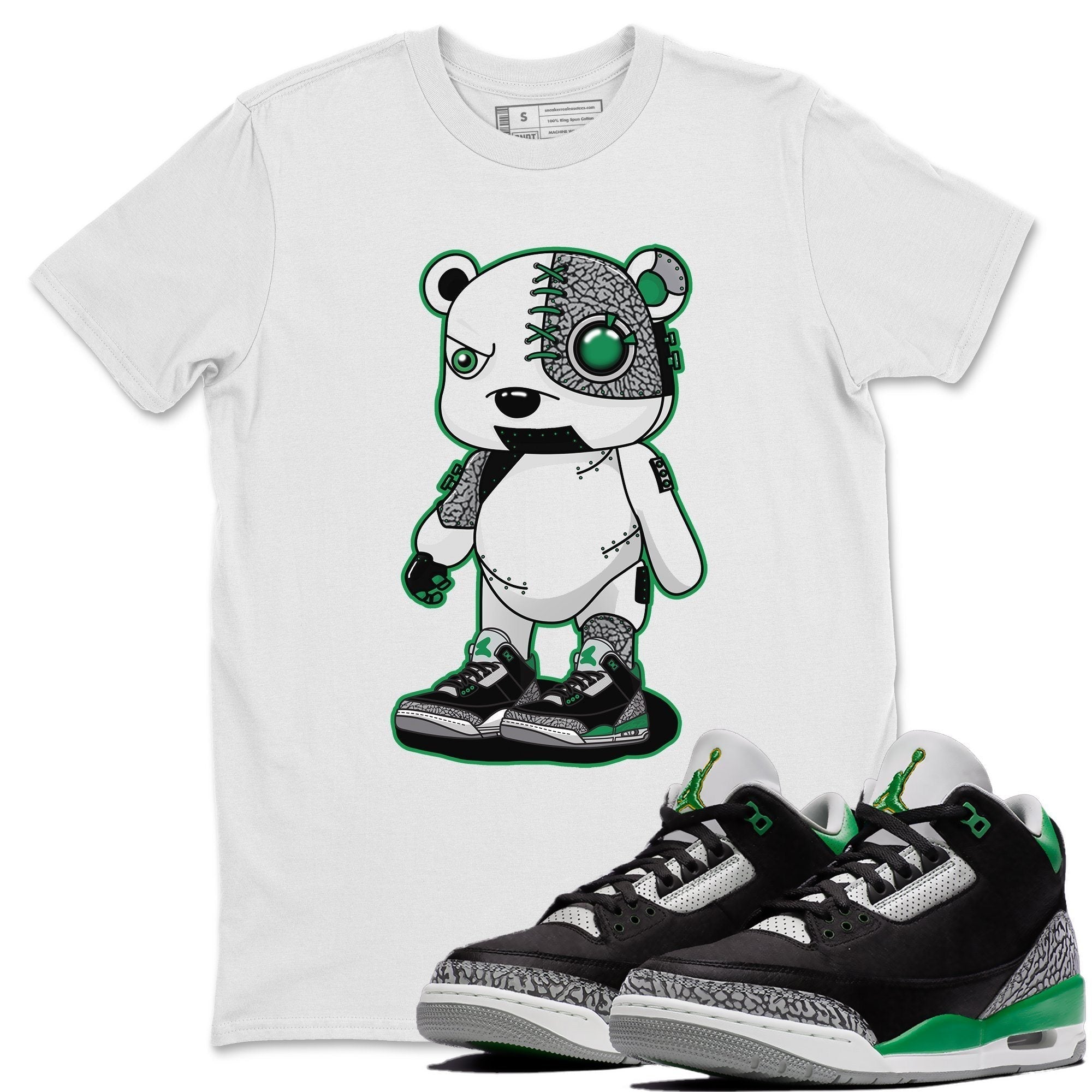 Jordan 3 Pine Green Shirt To Match Jordans Cyborg Bear Sneaker Tees Jordan 3 Pine Green Drip Gear Zone Sneaker Matching Clothing Unisex Shirts