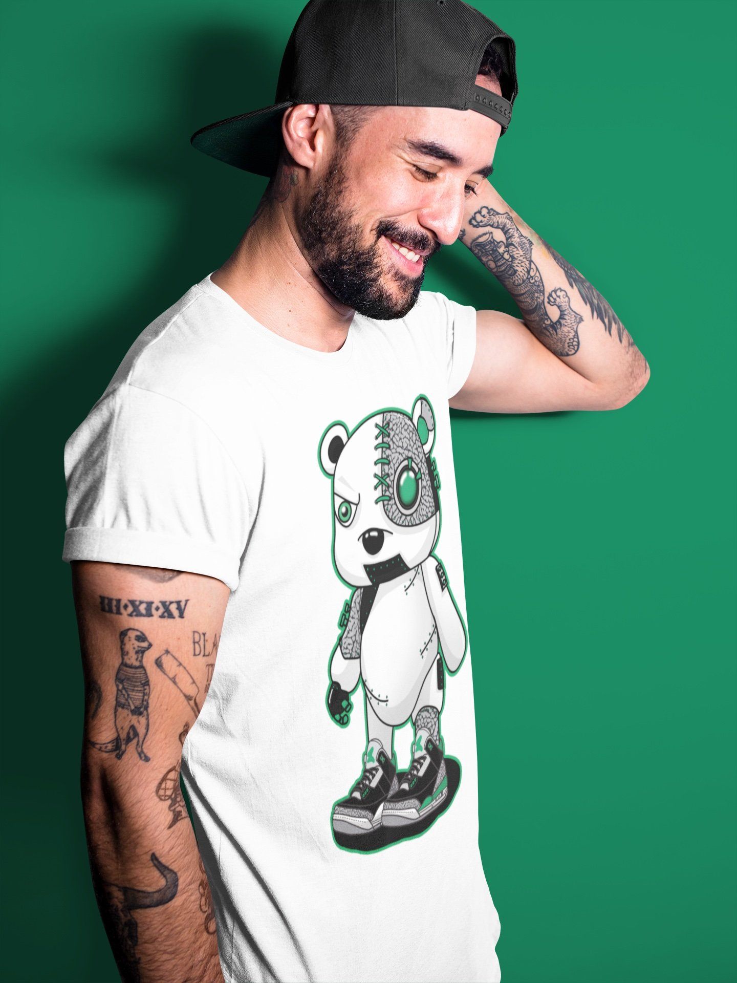 Jordan 3 Pine Green Shirt To Match Jordans Cyborg Bear Sneaker Tees Jordan 3 Pine Green Drip Gear Zone Sneaker Matching Clothing Unisex Shirts