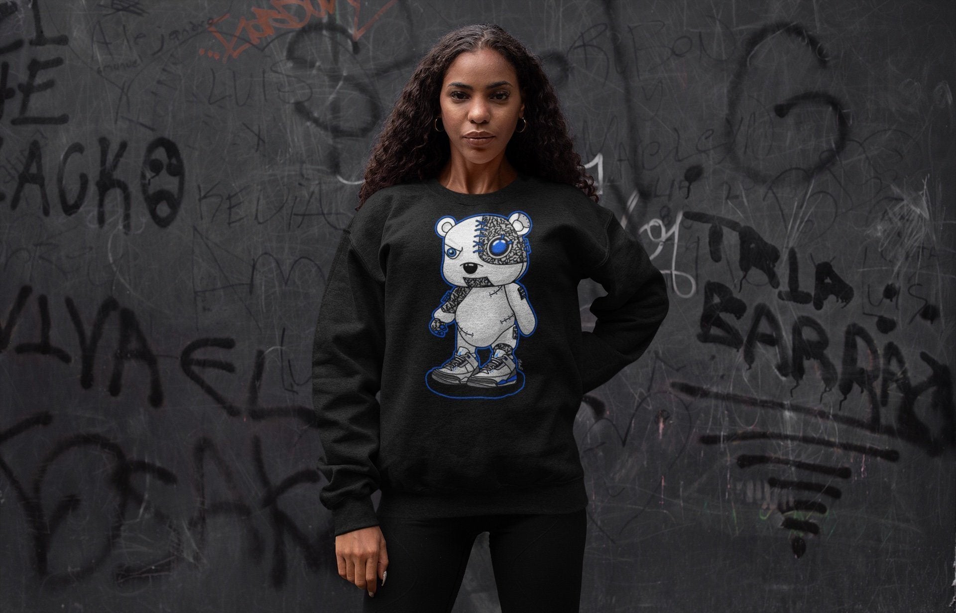 Jordan 3 Racer Blue Shirt To Match Jordans Cyborg Bear Sneaker Tees Jordan 3 Racer Blue Drip Gear Zone Sneaker Matching Clothing Unisex Shirts