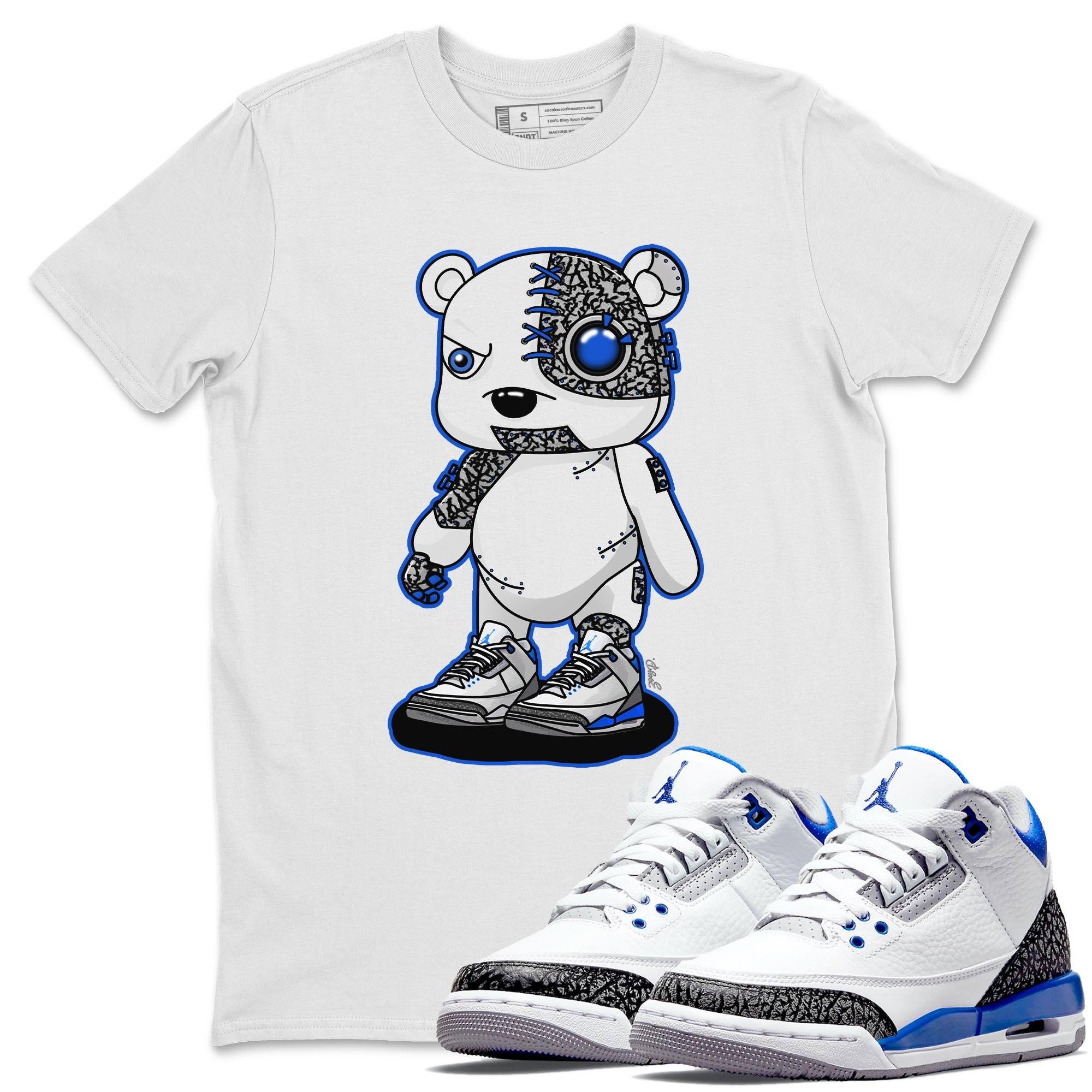 Jordan 3 Racer Blue Shirt To Match Jordans Cyborg Bear Sneaker Tees Jordan 3 Racer Blue Drip Gear Zone Sneaker Matching Clothing Unisex Shirts