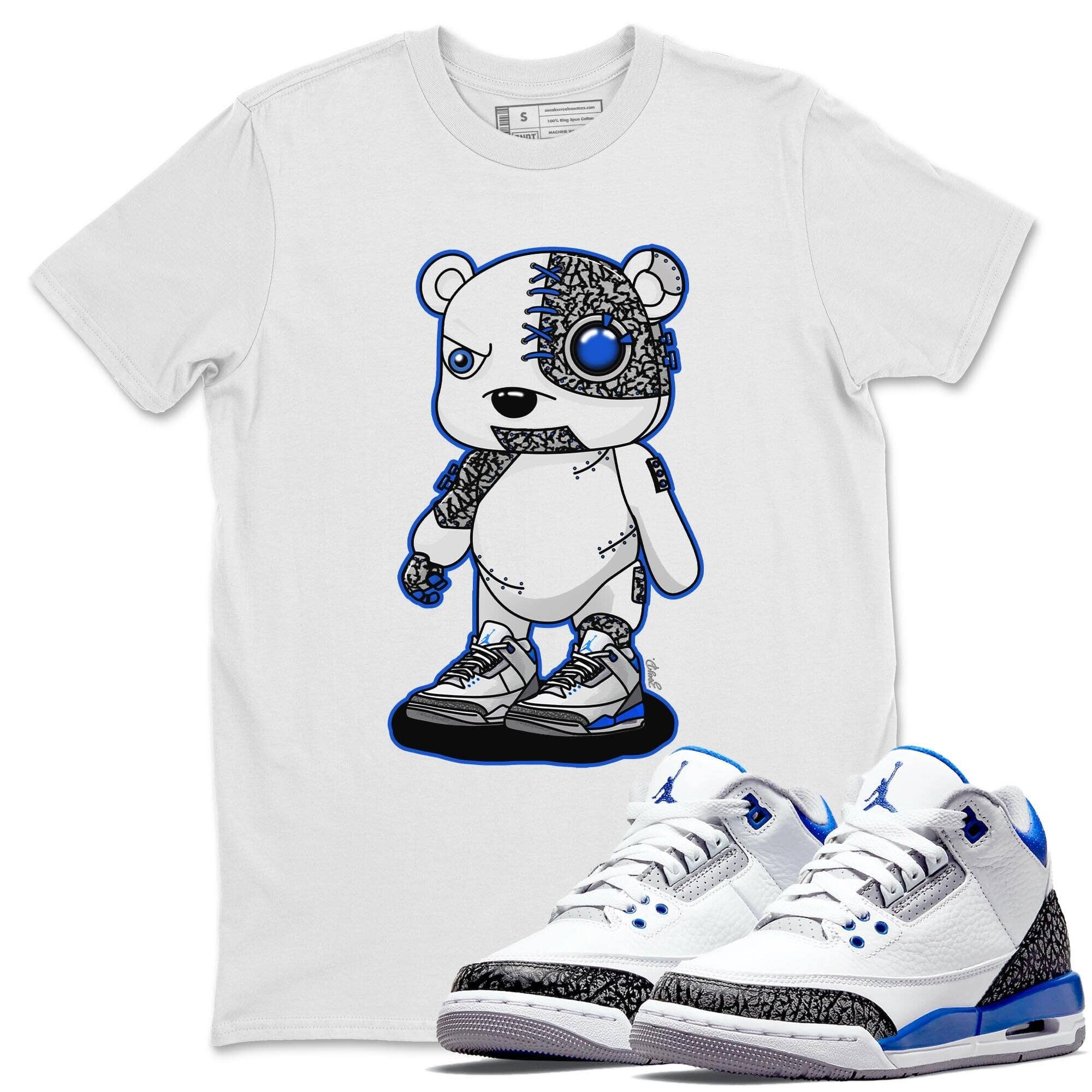 Jordan 3 Racer Blue Shirt To Match Jordans Cyborg Bear Sneaker Tees Jordan 3 Racer Blue Drip Gear Zone Sneaker Matching Clothing Unisex Shirts