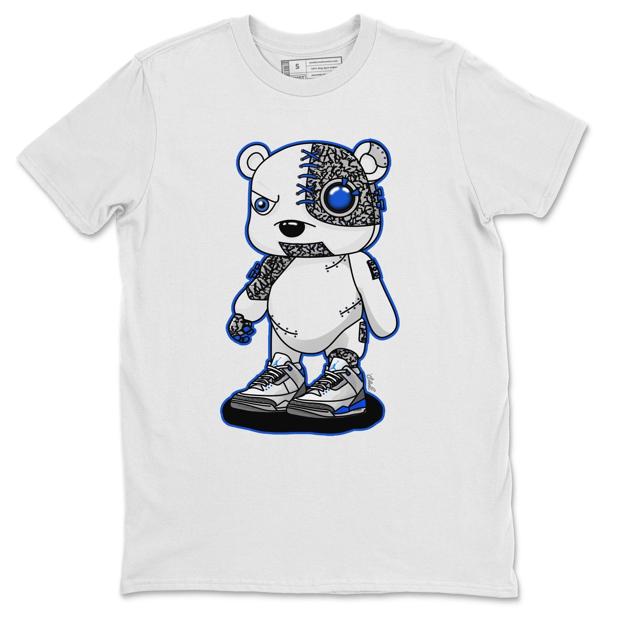 Jordan 3 Racer Blue Shirt To Match Jordans Cyborg Bear Sneaker Tees Jordan 3 Racer Blue Drip Gear Zone Sneaker Matching Clothing Unisex Shirts