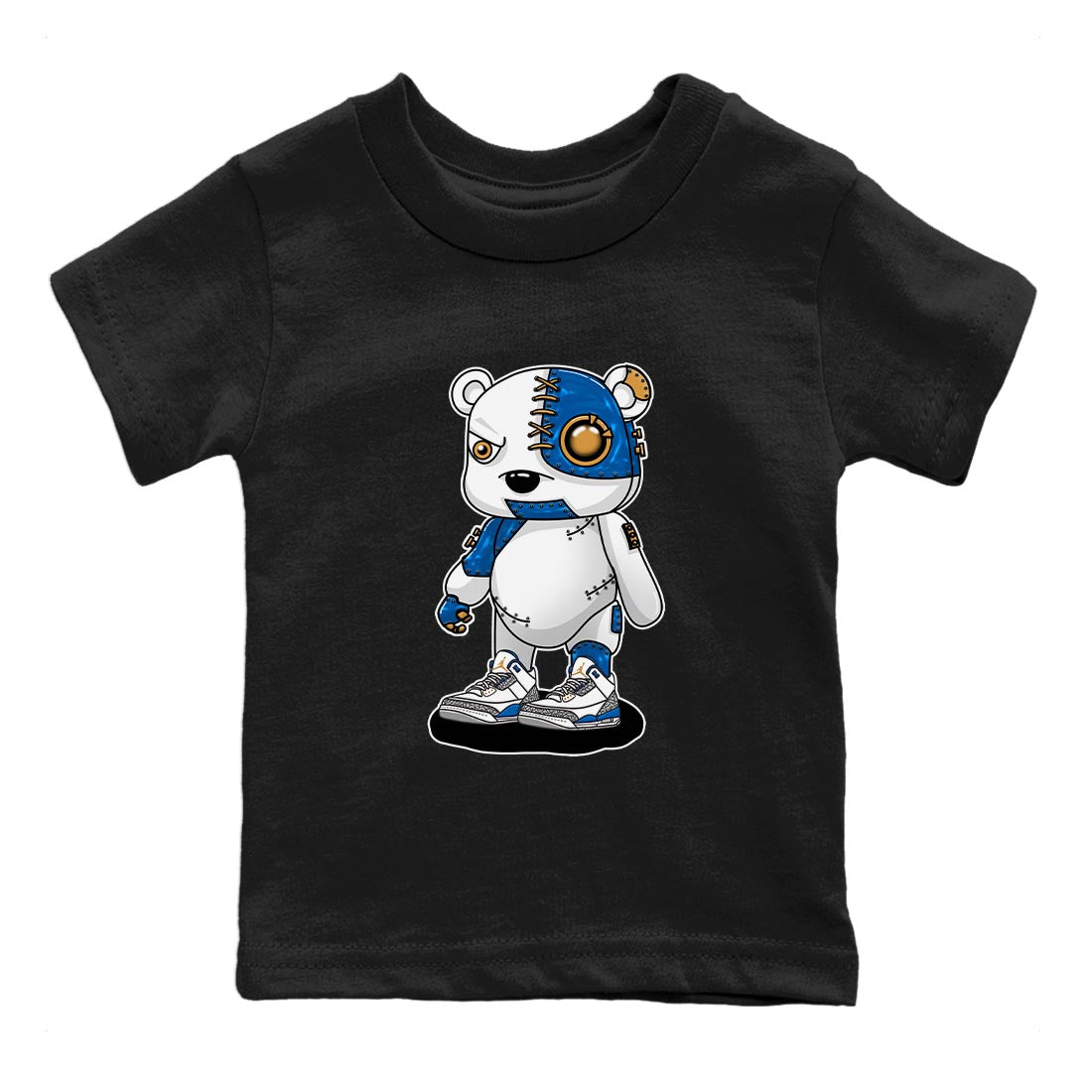 Air Jordan 3 Wizards Cyborg Bear Baby and Kids Streetwear Sneaker Shirt Air Jordan 3 Wizards Kids Streetwear Sneaker Shirt Washing and Care Tip