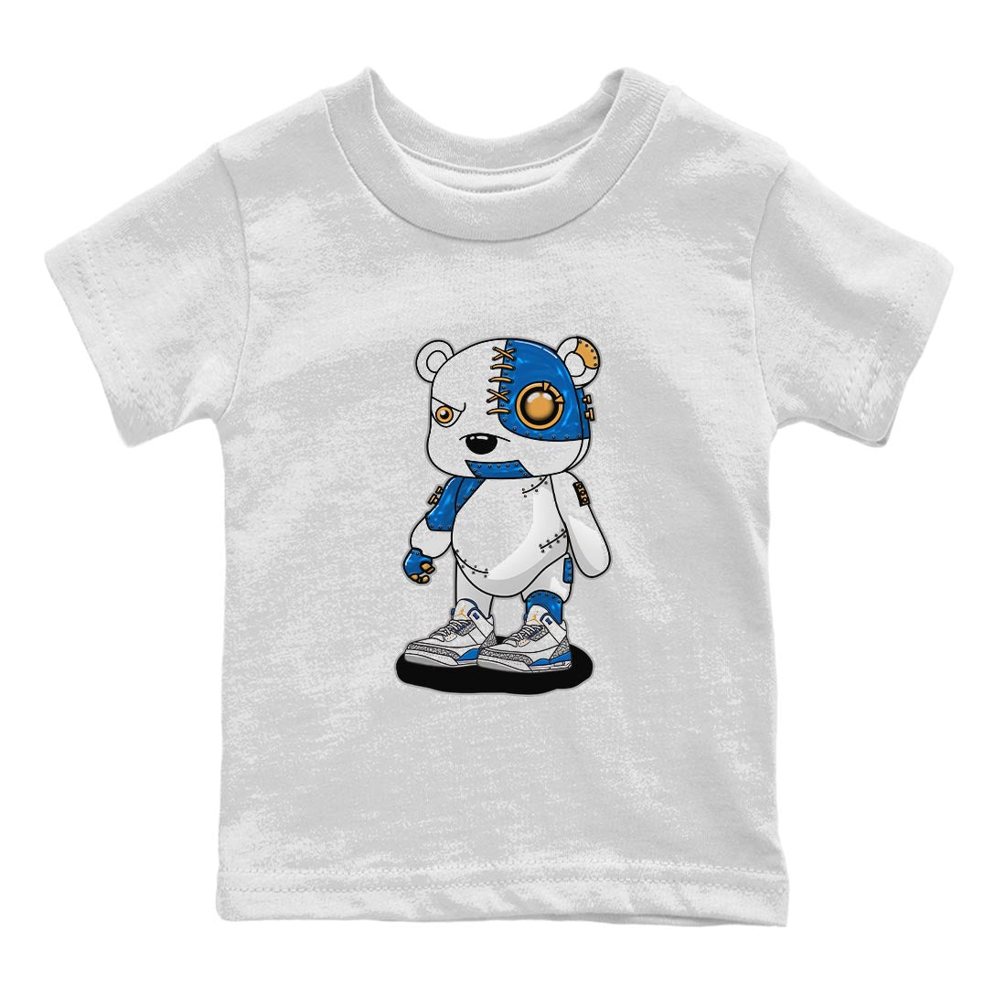 Air Jordan 3 Wizards Sneaker Match Tees Cyborg Bear Streetwear Sneaker Shirt Air Jordan 3 Wizards Sneaker Release Tees Kids Shirts White 2