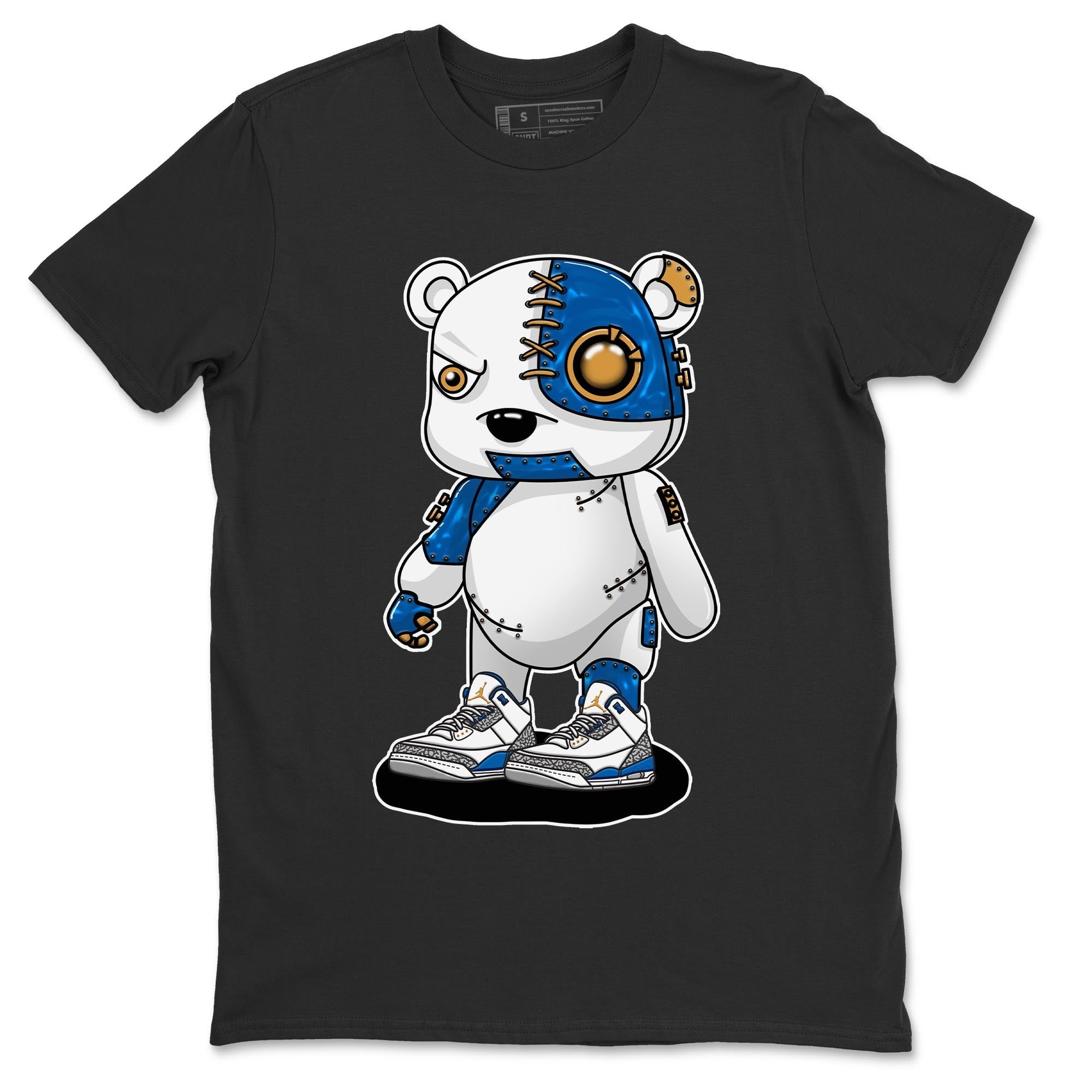 Air Jordan 3 Wizards Sneaker Match Tees Cyborg Bear Streetwear Sneaker Shirt Air Jordan 3 Wizards Sneaker Release Tees Unisex Shirts Black 2