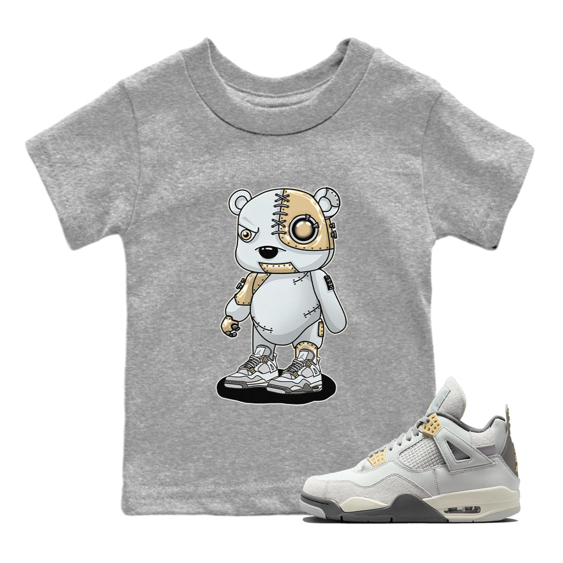 Jordan 4 Craft Sneaker Matching T-Shirt Cyborg Bear Sneaker Tees Jordan 4 Craft Sneaker Release Tees Kids Shirts