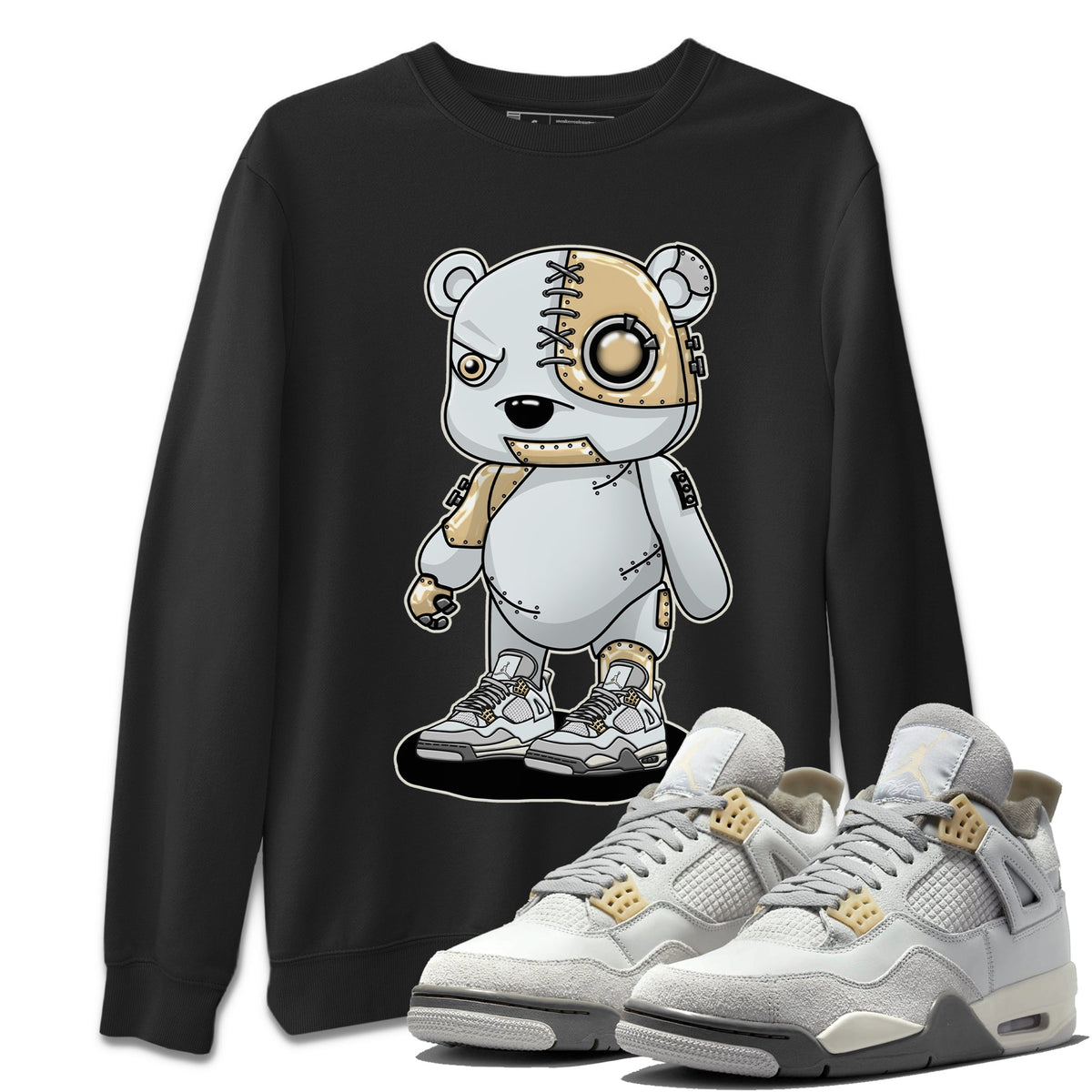 Jordan 4 Craft Sneaker Matching T-Shirt Cyborg Bear Sneaker Tees Jordan 4 Craft Sneaker Release Tees Crew Neck Tees