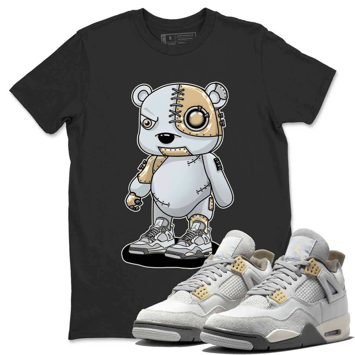Jordan 4 Craft Sneaker Matching T-Shirt Cyborg Bear Sneaker Tees Jordan 4 Craft Sneaker Release Tees Crew Neck Tees
