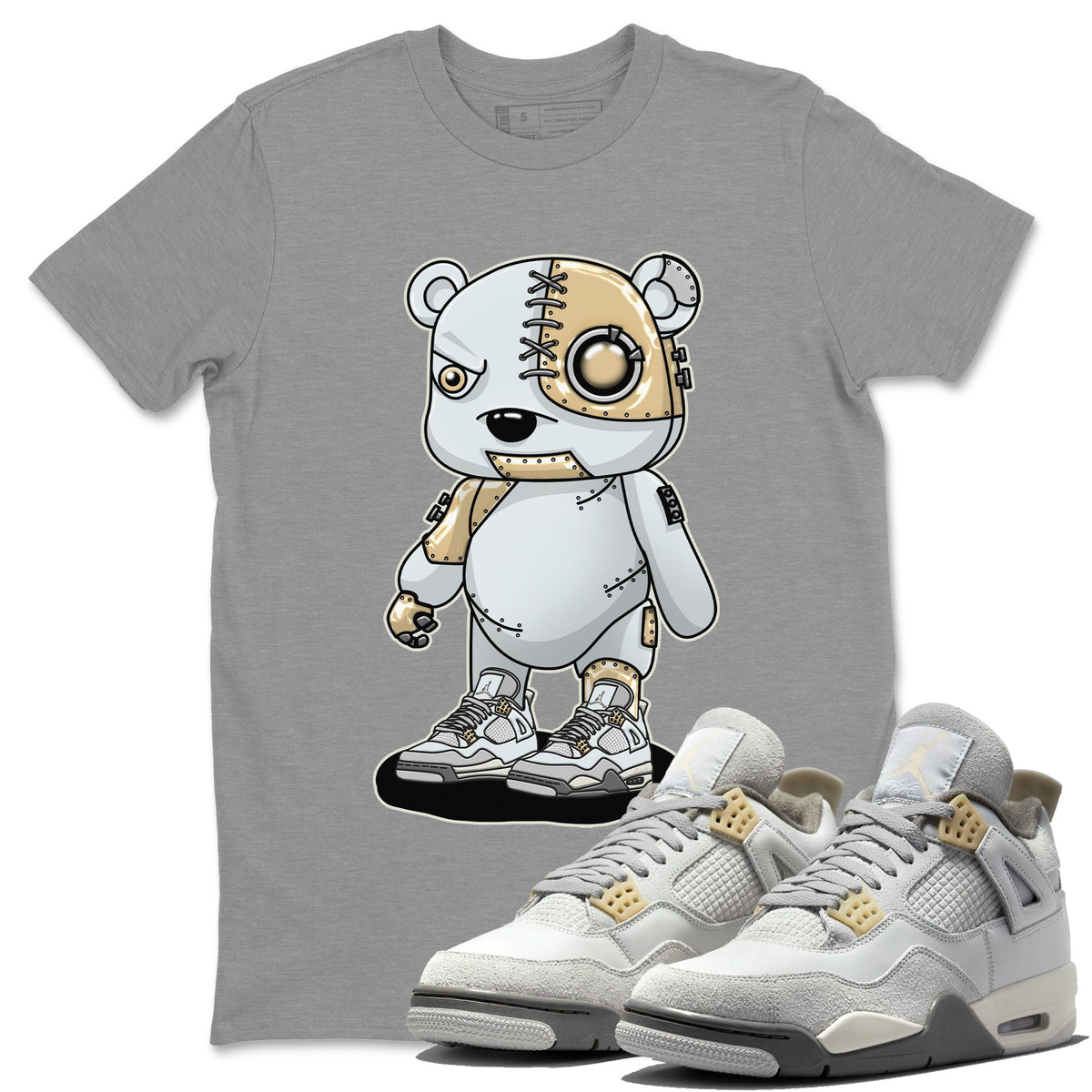 Jordan 4 Craft Sneaker Matching T-Shirt Cyborg Bear Sneaker Tees Jordan 4 Craft Sneaker Release Tees Crew Neck Tees
