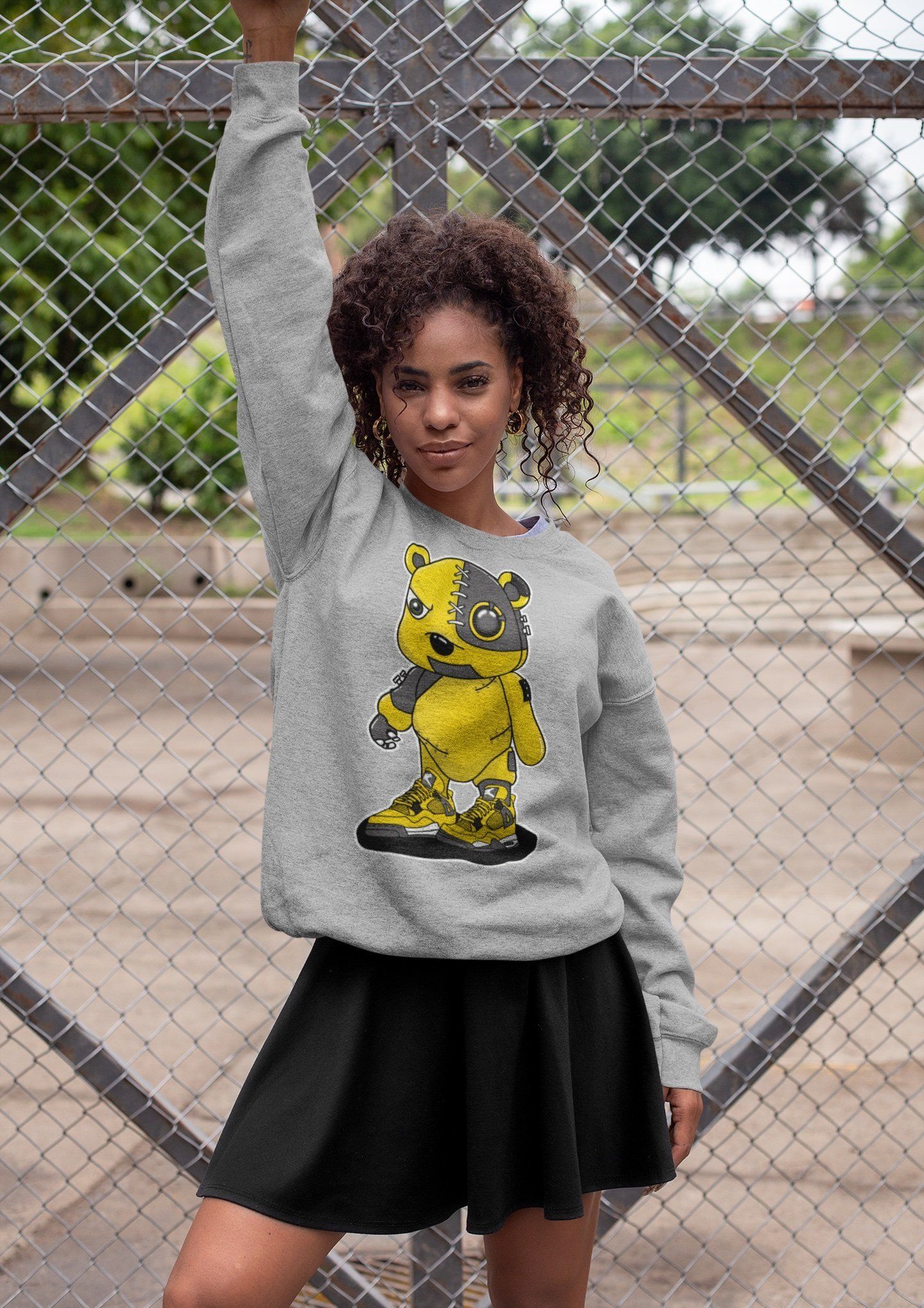 Jordan 4 Lightning Shirt To Match Jordans Cyborg Bear Sneaker Tees Jordan 4 Lightning Drip Gear Zone Sneaker Matching Clothing Unisex Shirts