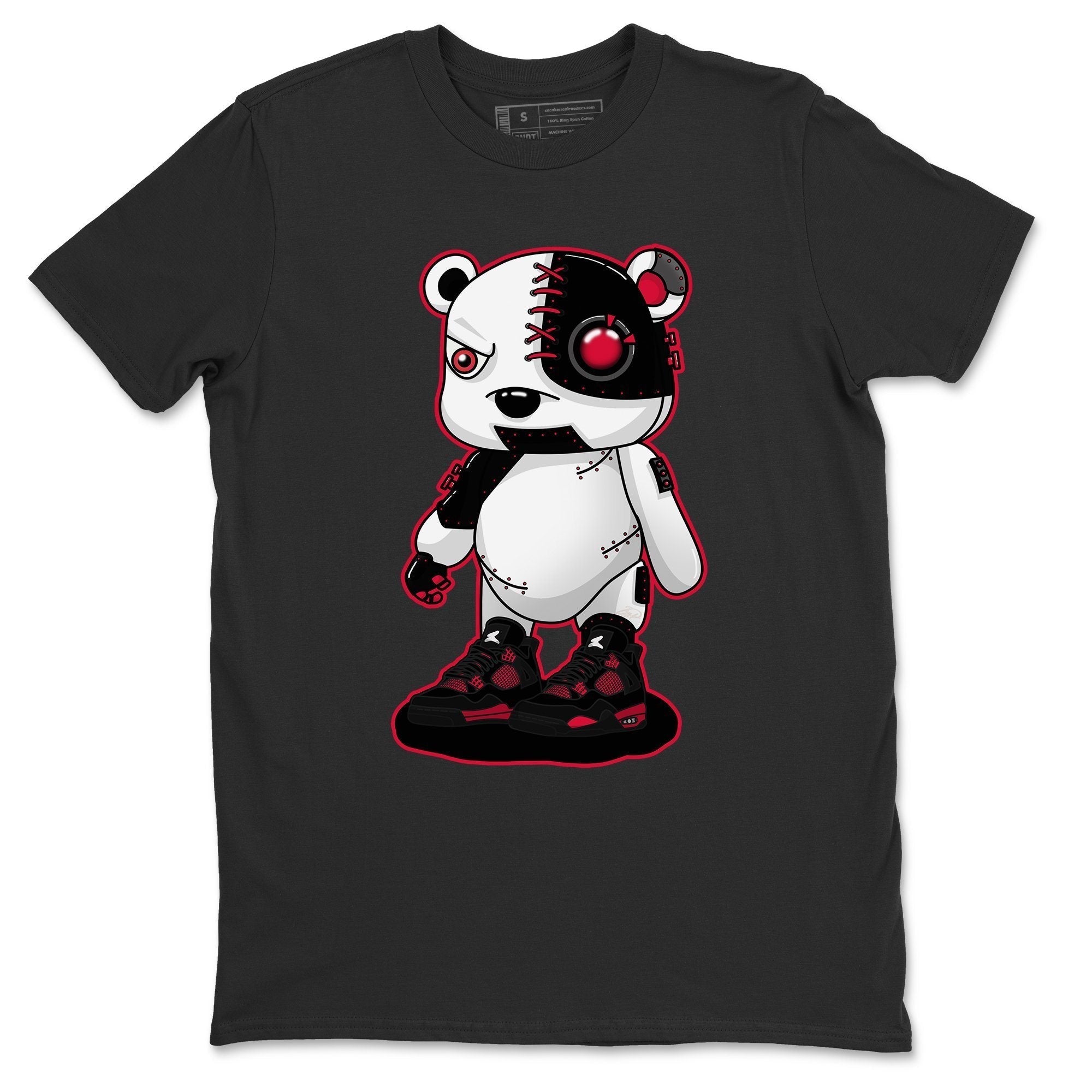 Jordan 4 Red Thunder Shirt To Match Jordans Cyborg Bear Sneaker Tees Jordan 4 Red Thunder Drip Gear Zone Sneaker Matching Clothing Unisex Shirts
