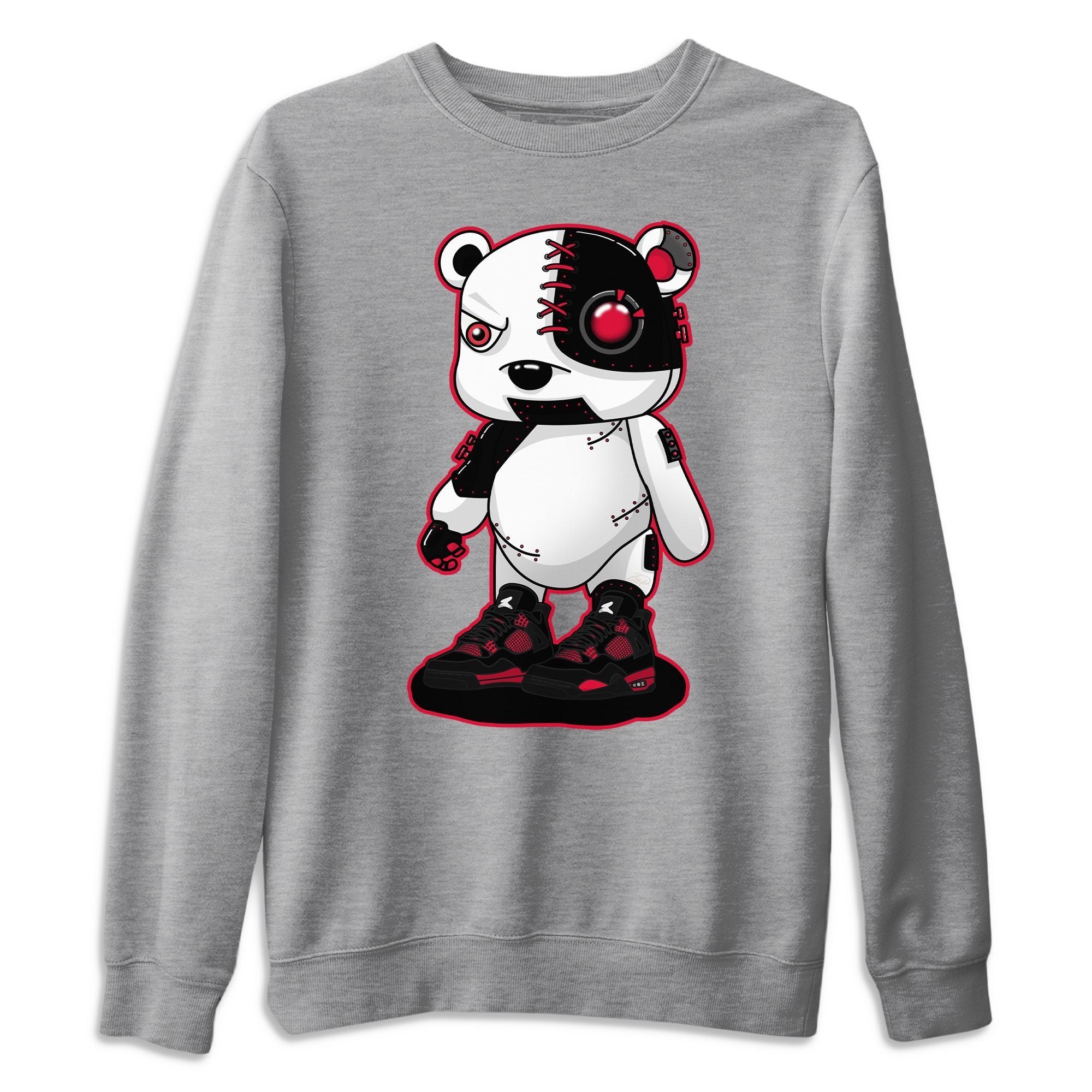 Jordan 4 Red Thunder Shirt To Match Jordans Cyborg Bear Sneaker Tees Jordan 4 Red Thunder Drip Gear Zone Sneaker Matching Clothing Unisex Shirts