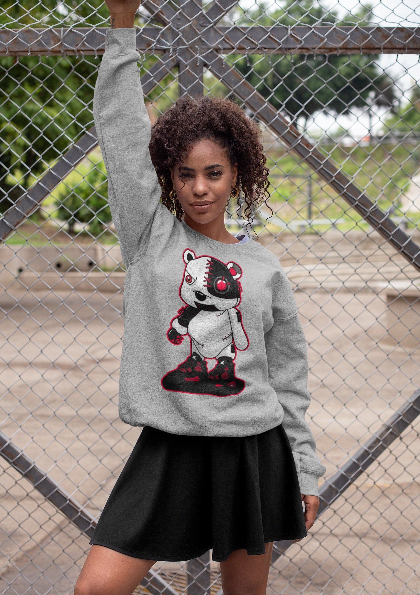 Jordan 4 Red Thunder Shirt To Match Jordans Cyborg Bear Sneaker Tees Jordan 4 Red Thunder Drip Gear Zone Sneaker Matching Clothing Unisex Shirts