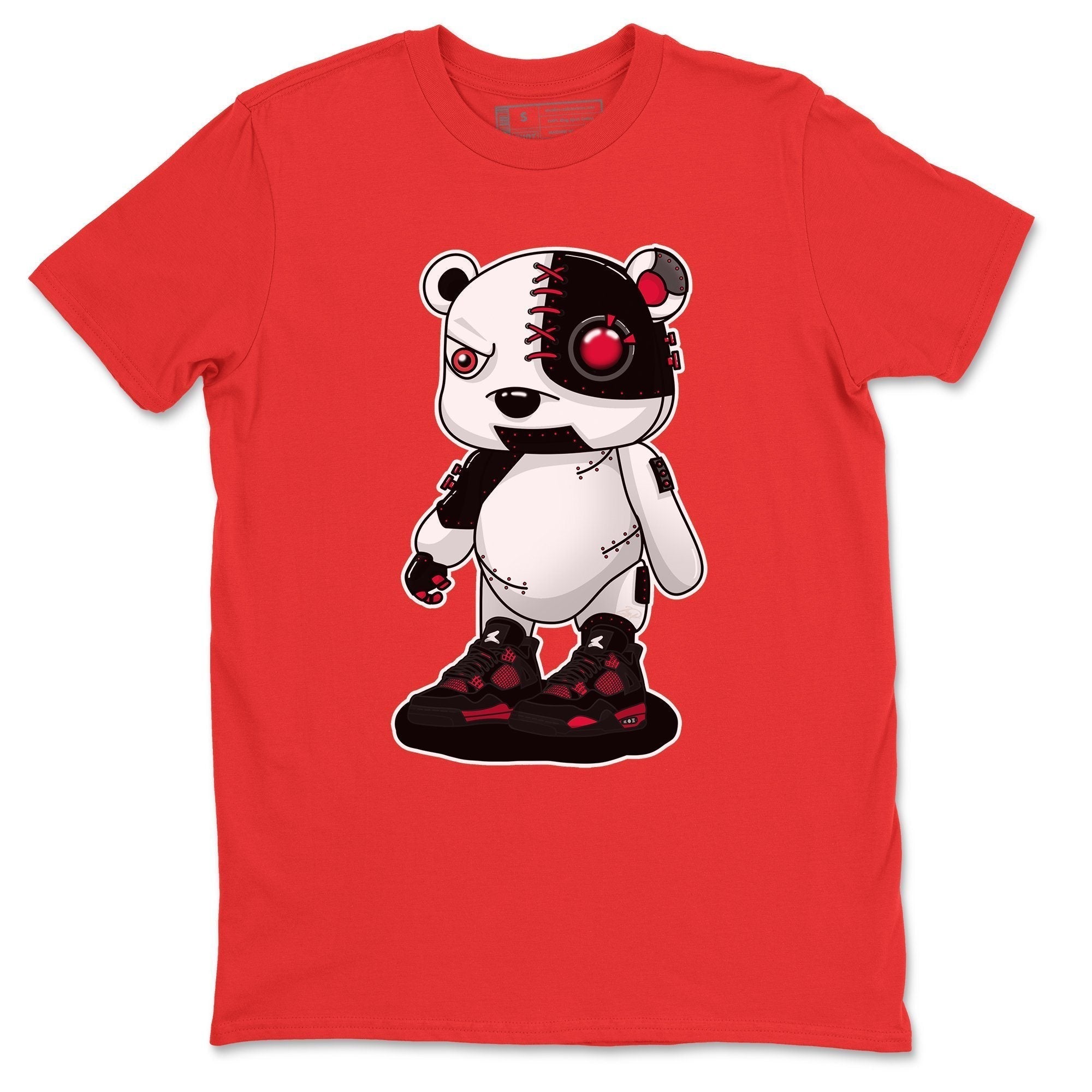 Jordan 4 Red Thunder Shirt To Match Jordans Cyborg Bear Sneaker Tees Jordan 4 Red Thunder Drip Gear Zone Sneaker Matching Clothing Unisex Shirts