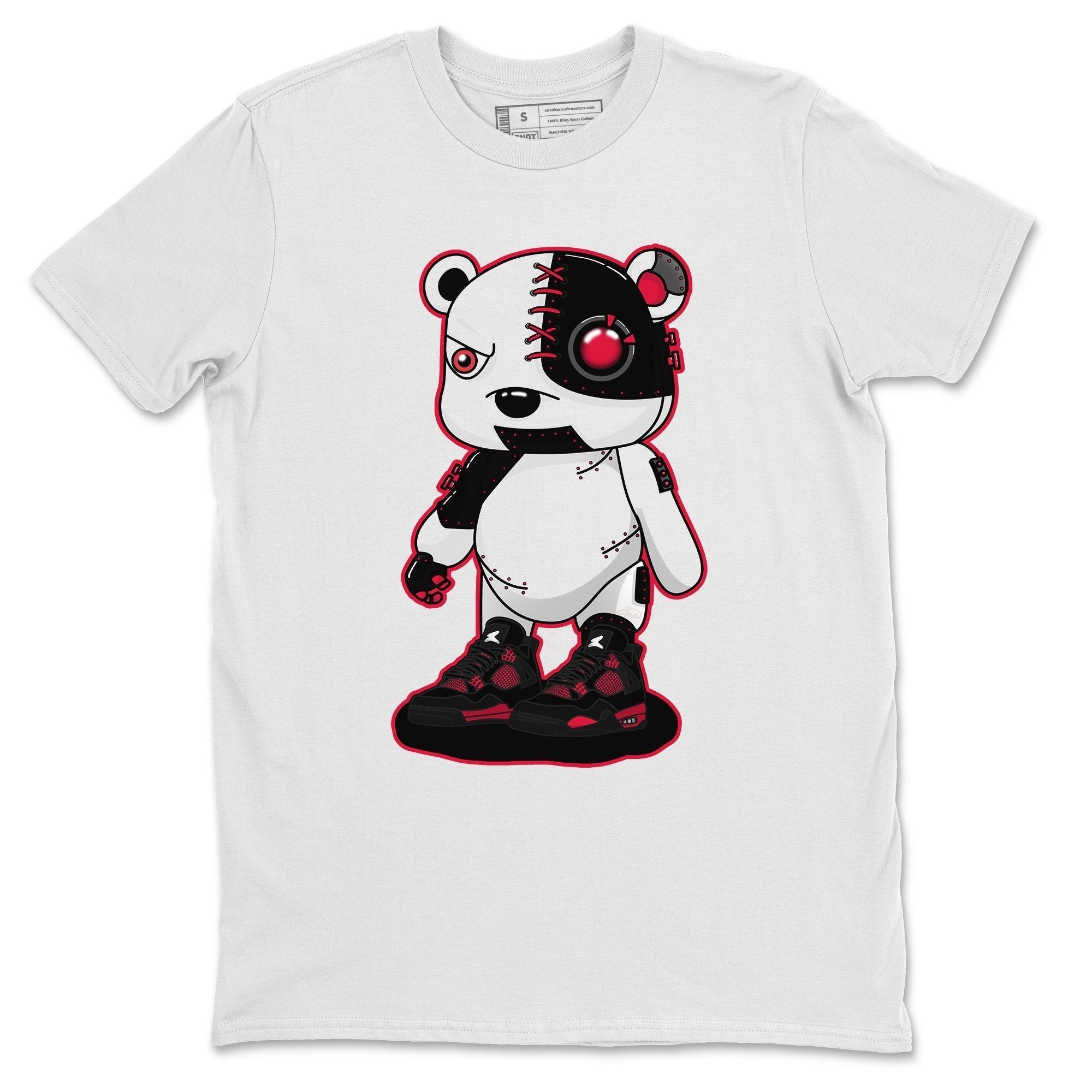 Jordan 4 Red Thunder Shirt To Match Jordans Cyborg Bear Sneaker Tees Jordan 4 Red Thunder Drip Gear Zone Sneaker Matching Clothing Unisex Shirts