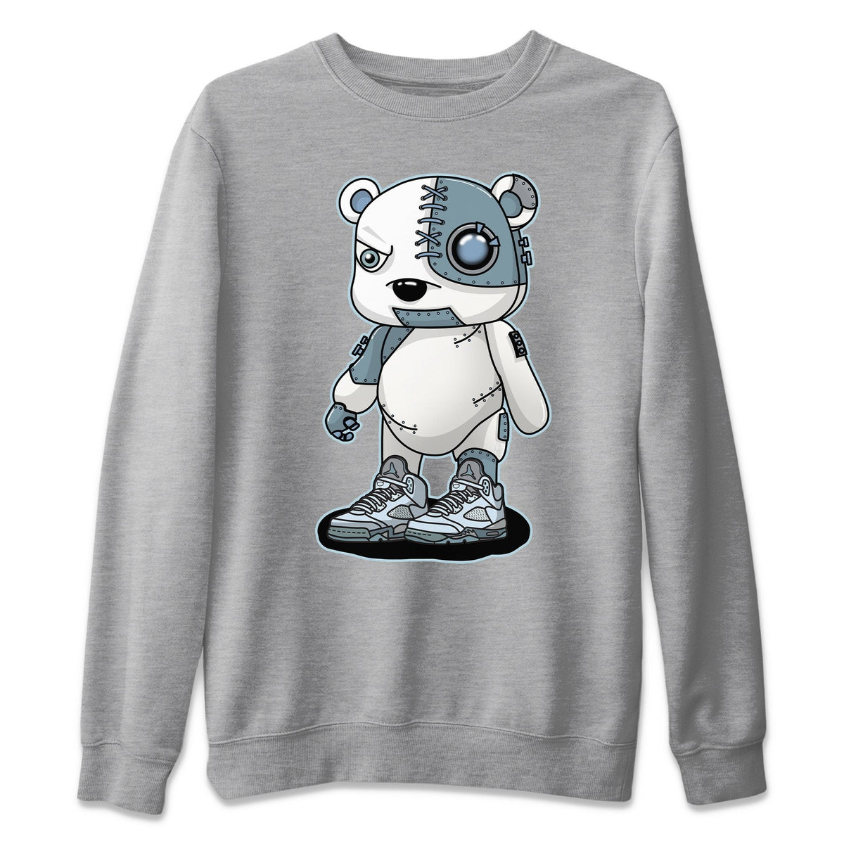 Jordan 5 Blue Bird Shirt To Match Jordans Cyborg Bear Sneaker Tees Jordan 5 Blue Bird Drip Gear Zone Sneaker Matching Clothing Unisex Shirts