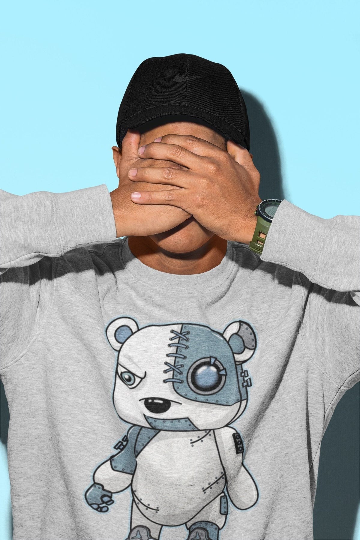 Jordan 5 Blue Bird Shirt To Match Jordans Cyborg Bear Sneaker Tees Jordan 5 Blue Bird Drip Gear Zone Sneaker Matching Clothing Unisex Shirts
