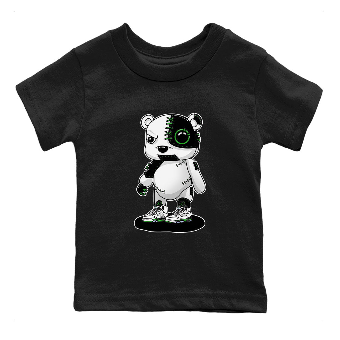 5s Lucky Green shirt to match jordans Cyborg Bear sneaker tees Air Jordan 5 Lucky Green Drip Gear Zone baby toddler Black 2 cotton Shirt