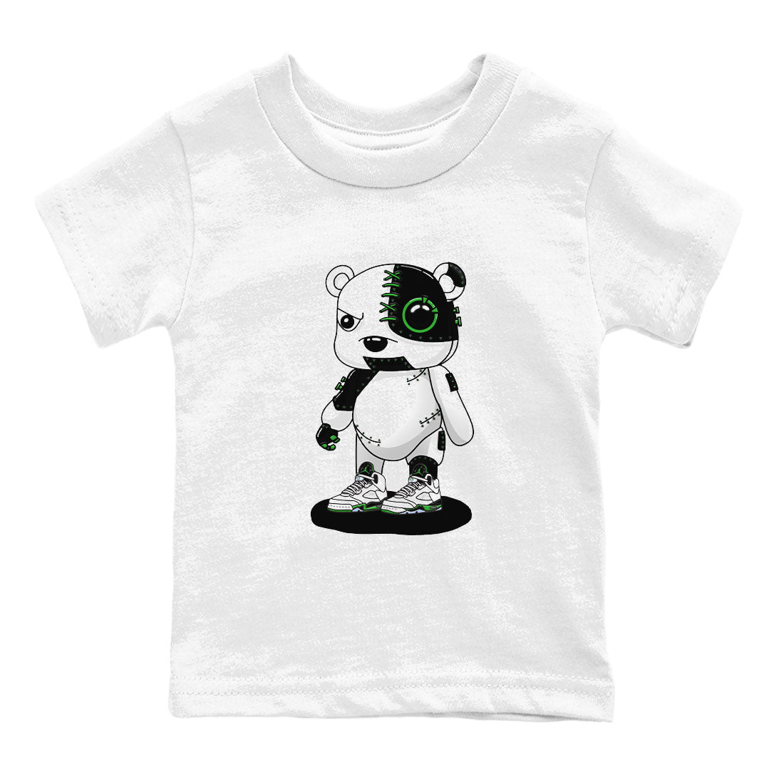 5s Lucky Green shirt to match jordans Cyborg Bear sneaker tees Air Jordan 5 Lucky Green Drip Gear Zone baby toddler White 2 cotton Shirt
