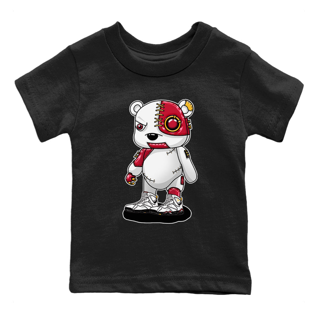 Jordan 7 Cardinal Shirt To Match Jordans Cyborg Bear Sneaker Tees Jordan 7 Cardinal Drip Gear Zone Sneaker Matching Clothing Kids Shirts